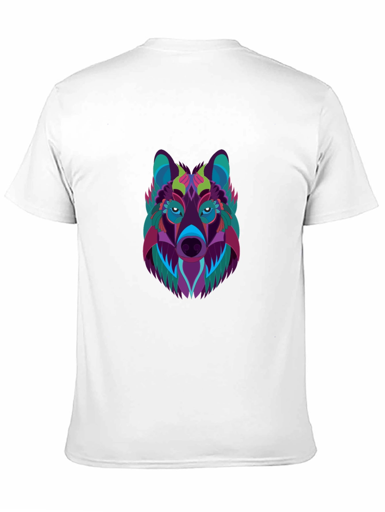 Abstract Wolf Graphic Black T-Shirt