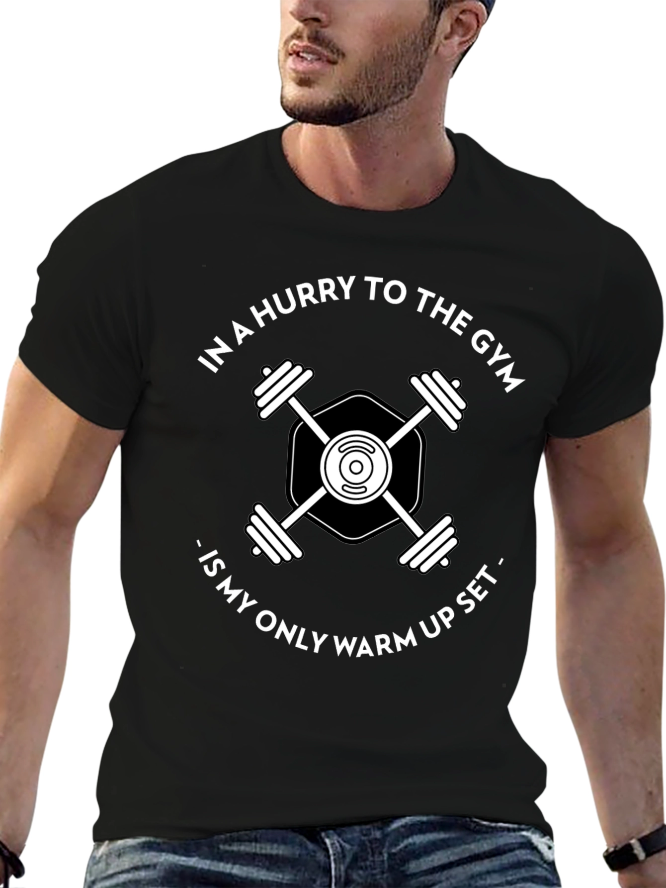 Gym Warm-Up T-Shirt: Black Fitness Tee