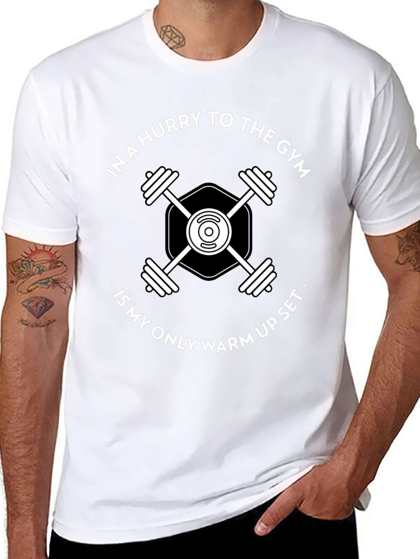 Gym Warm-Up T-Shirt: Black Fitness Tee