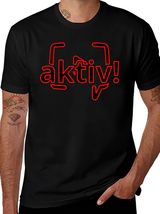 Aktiv! Graphic Tee - Black Cotton T-Shirt