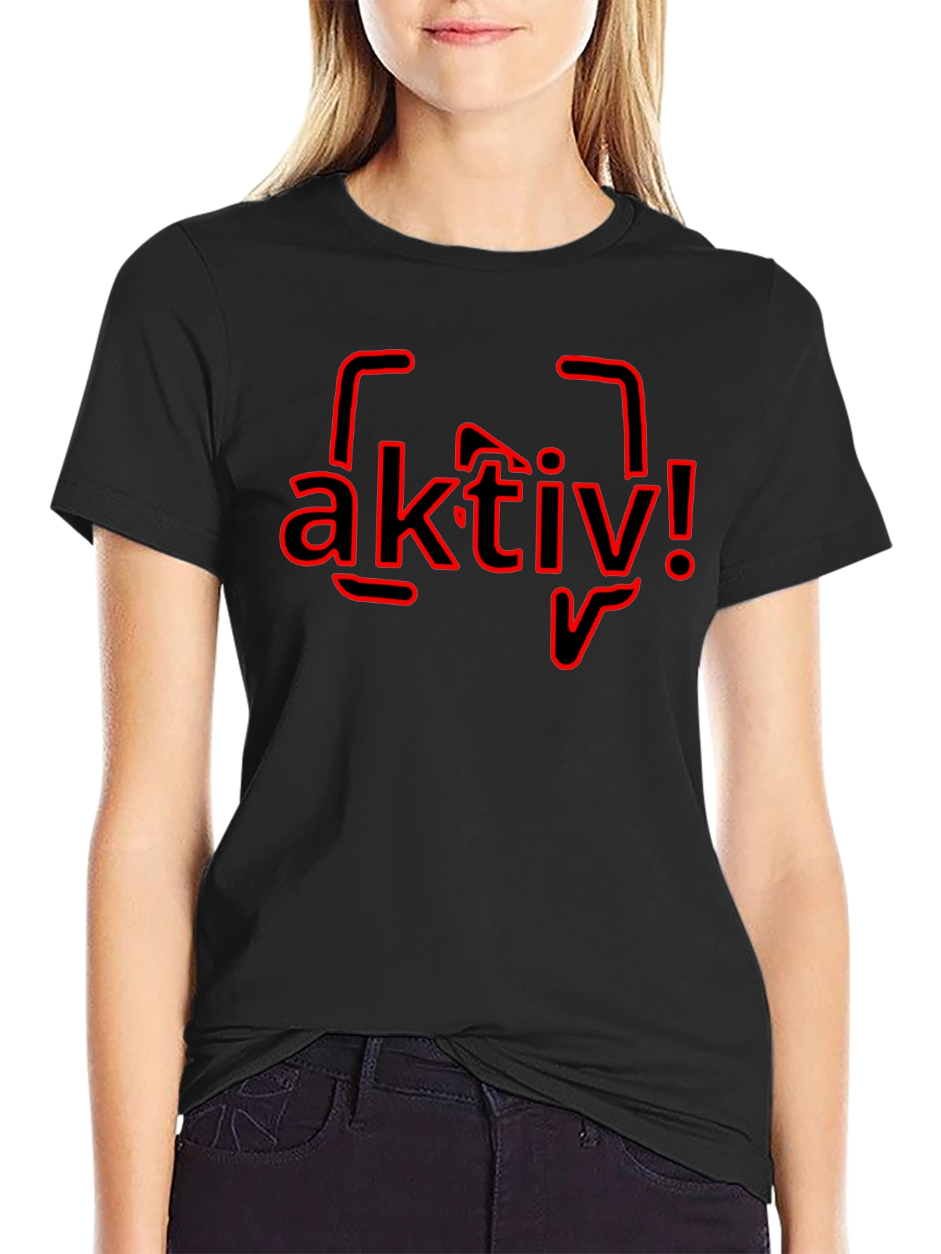 Aktiv! Graphic Tee - Black Cotton T-Shirt