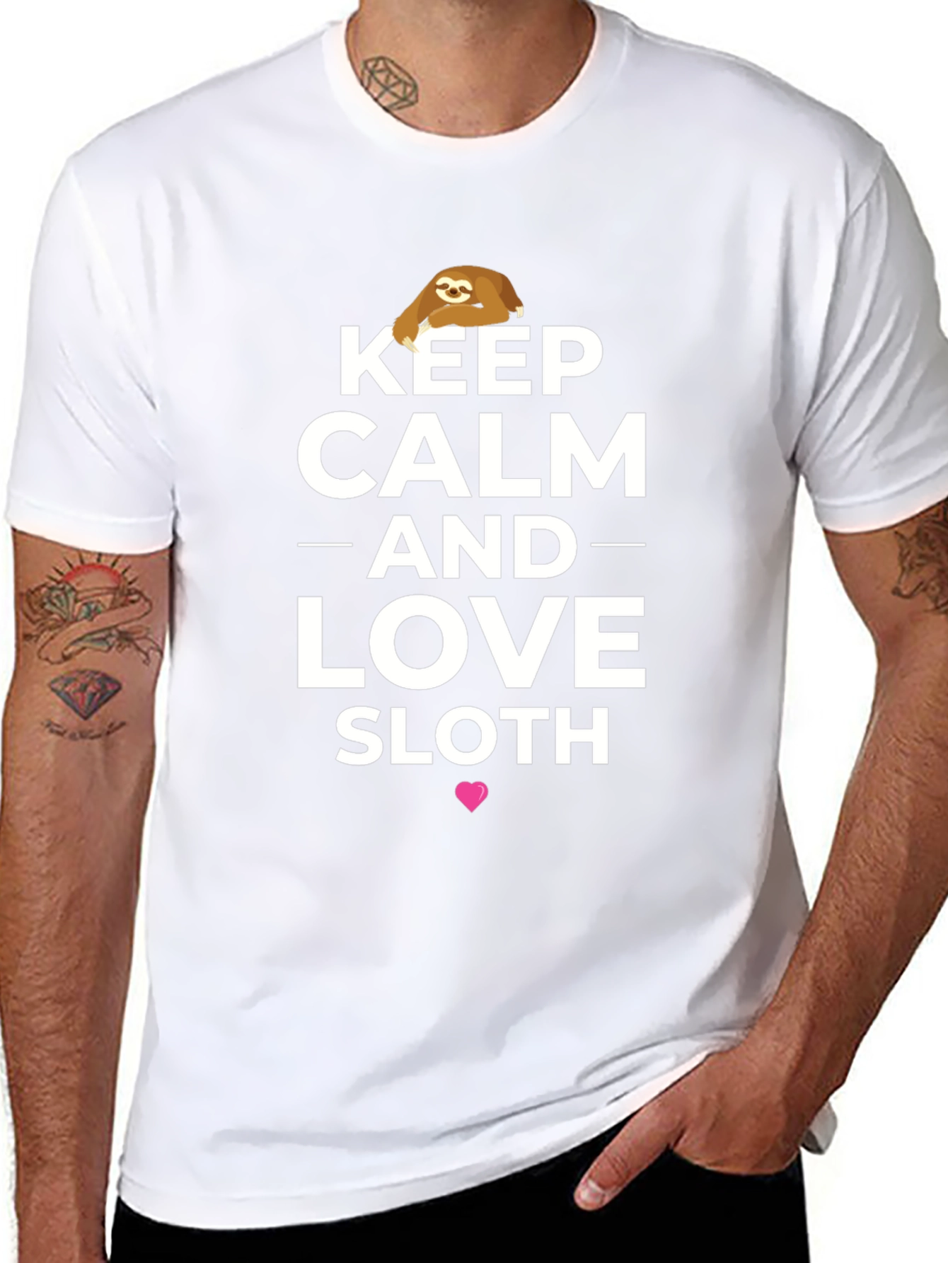 Keep Calm & Love Sloths T-Shirt - Black