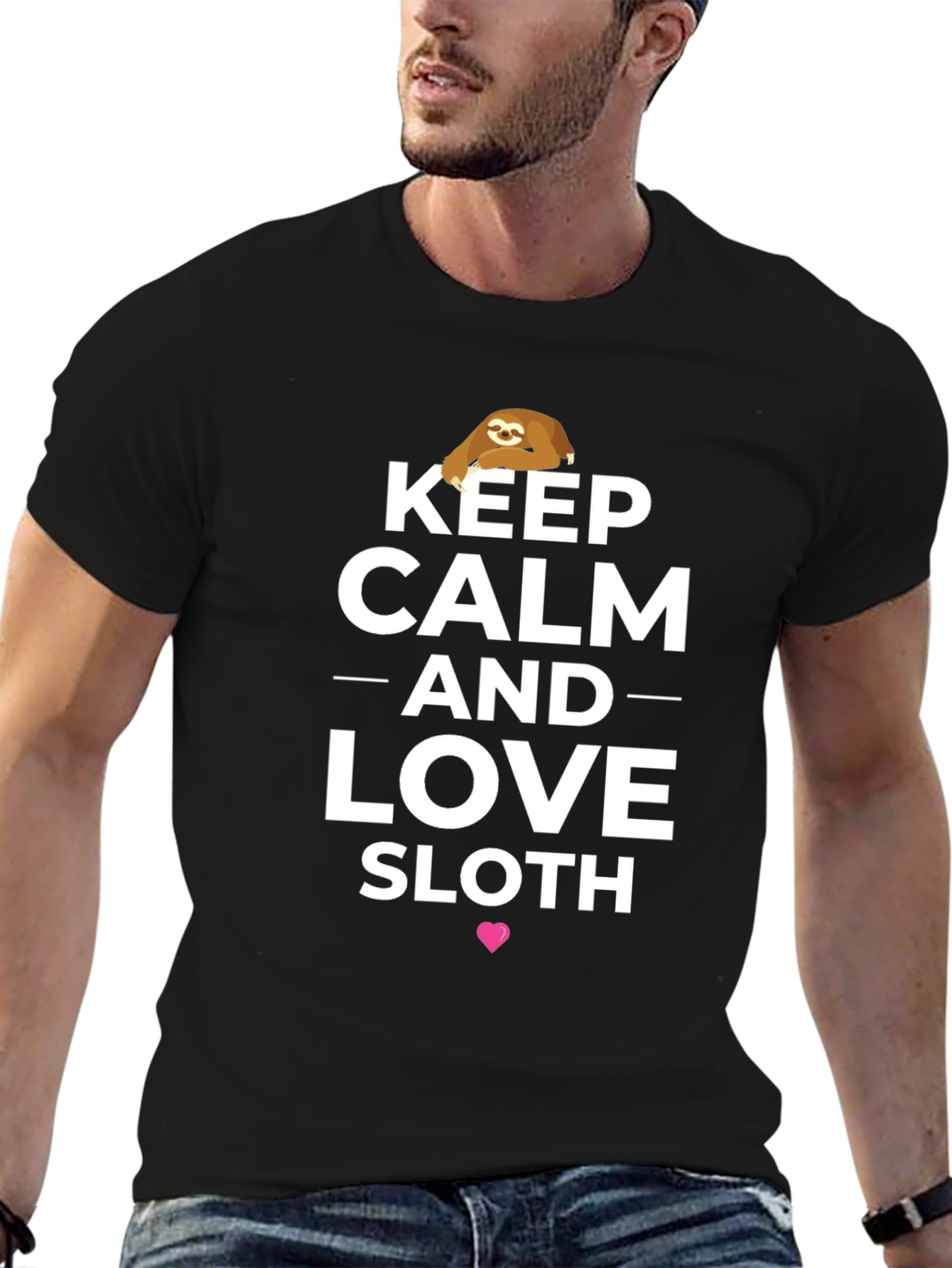 Keep Calm & Love Sloths T-Shirt - Black