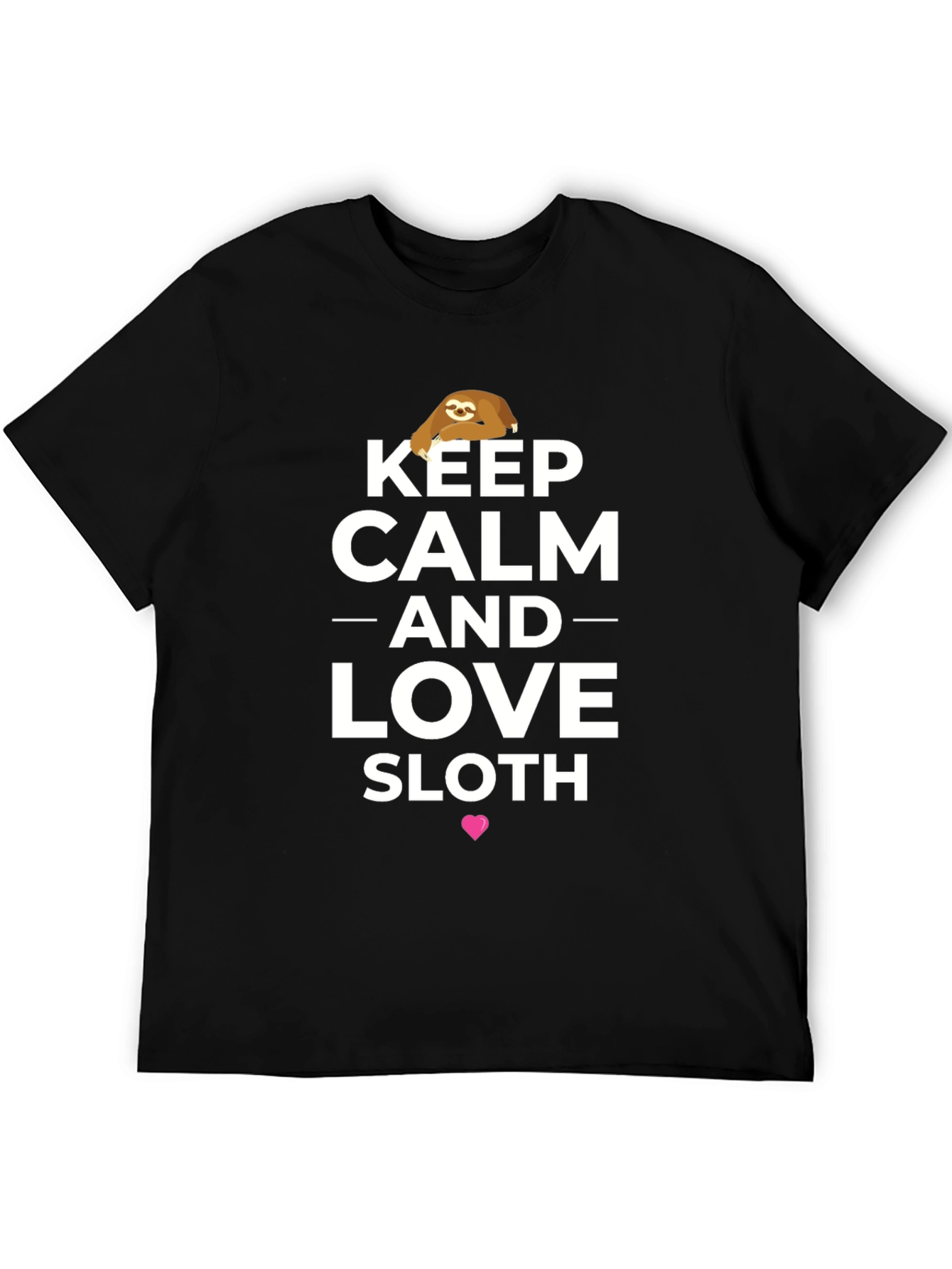 Keep Calm & Love Sloths T-Shirt - Black