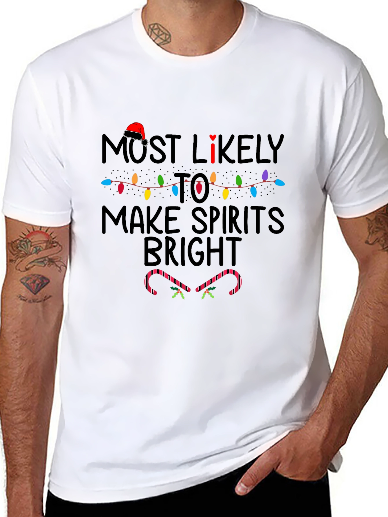 Most Likely To Make Spirits Bright Holiday T-Shirt