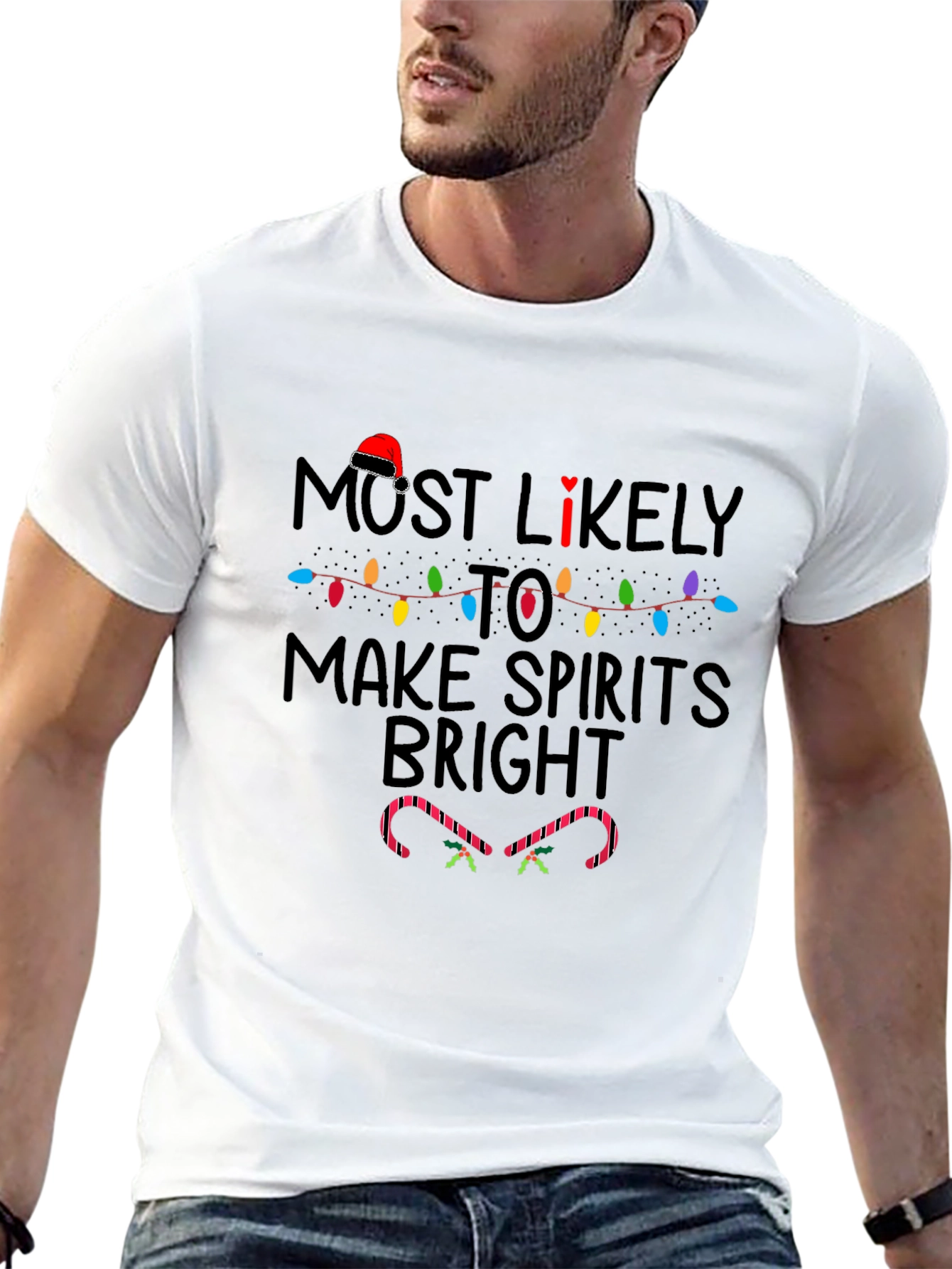 Most Likely To Make Spirits Bright Holiday T-Shirt