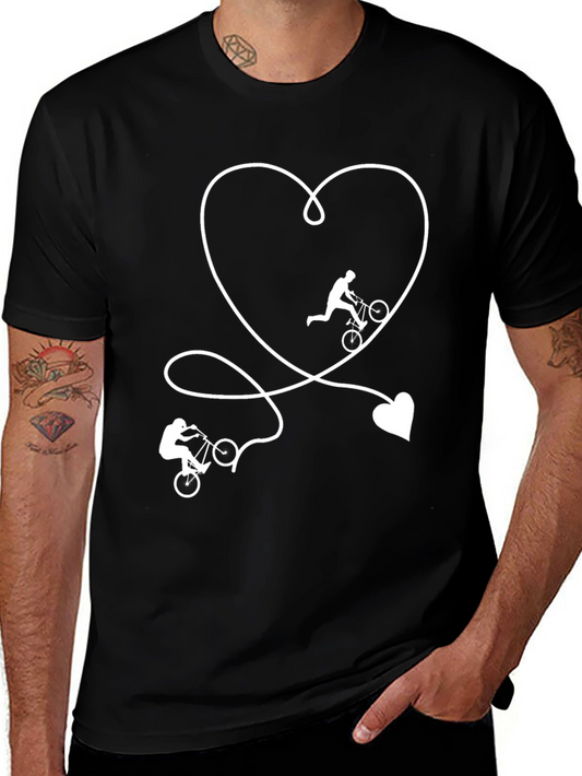 Biker Heart T-Shirt - Love Mountain Biking Tee