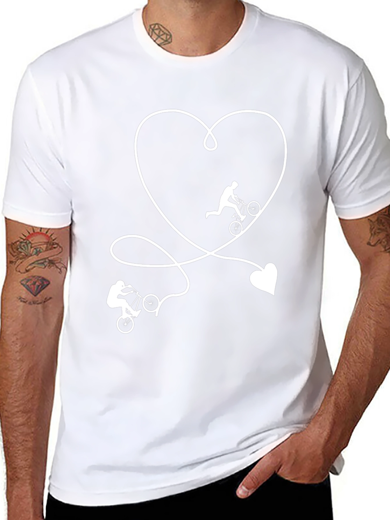 Biker Heart T-Shirt - Love Mountain Biking Tee