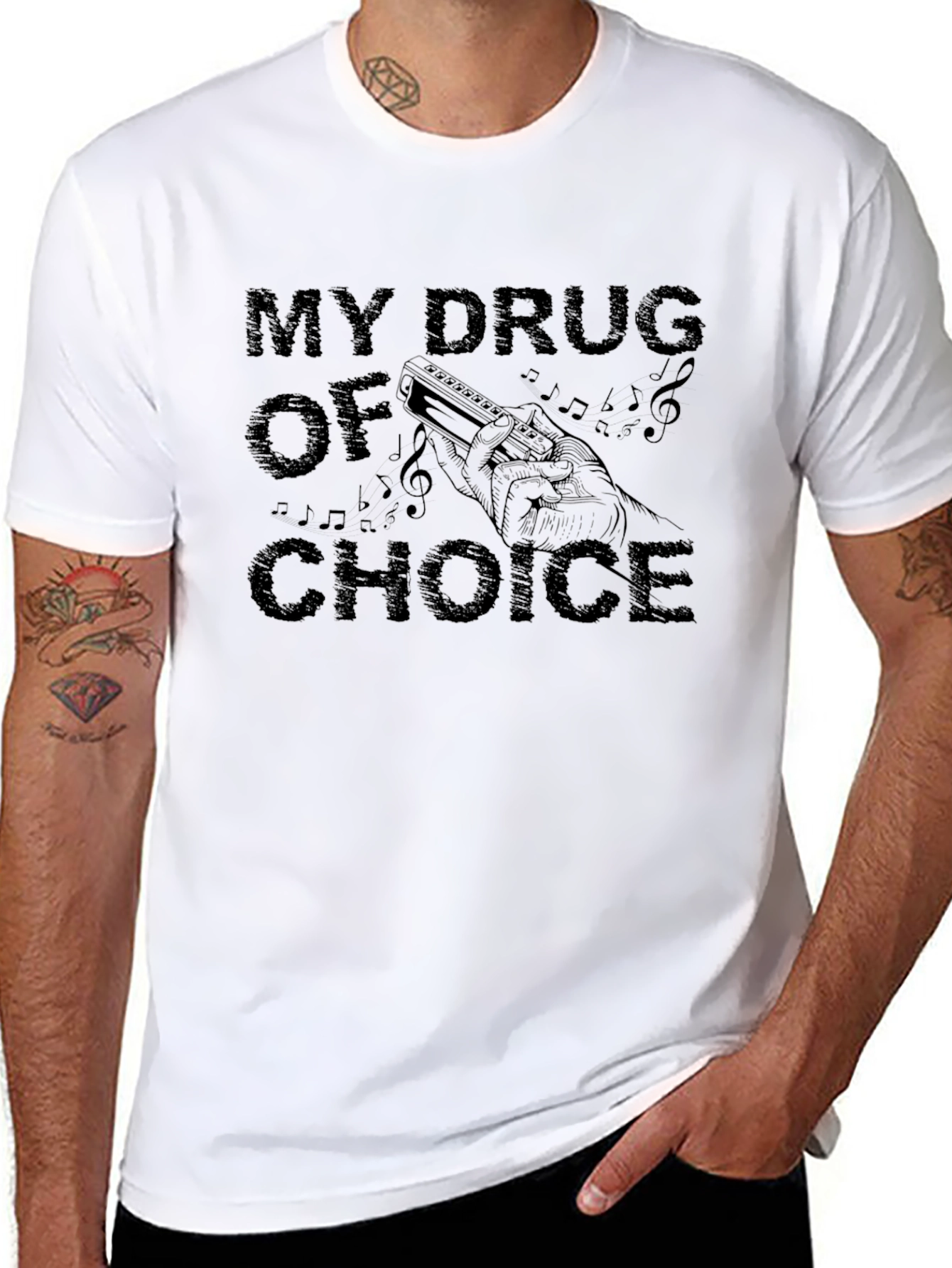 My Drug of Choice Harmonica T-Shirt