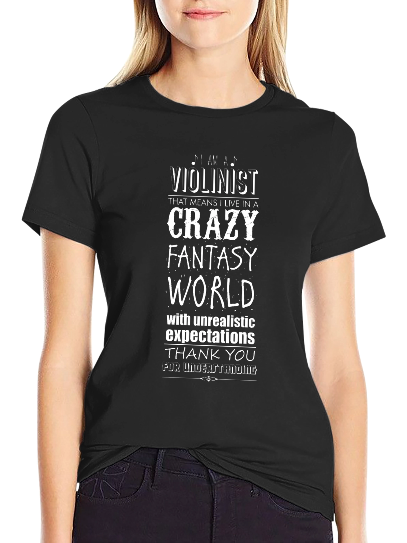 Violinist Crazy Fantasy World T-Shirt