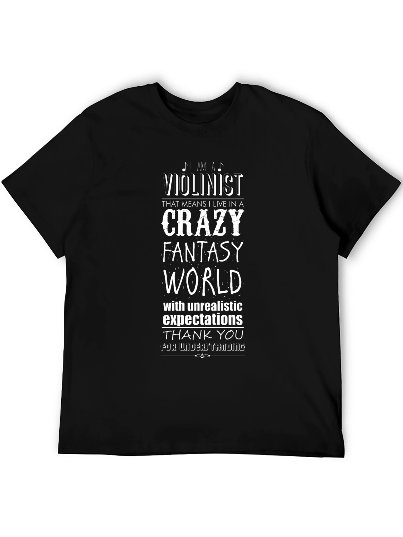 Violinist Crazy Fantasy World T-Shirt