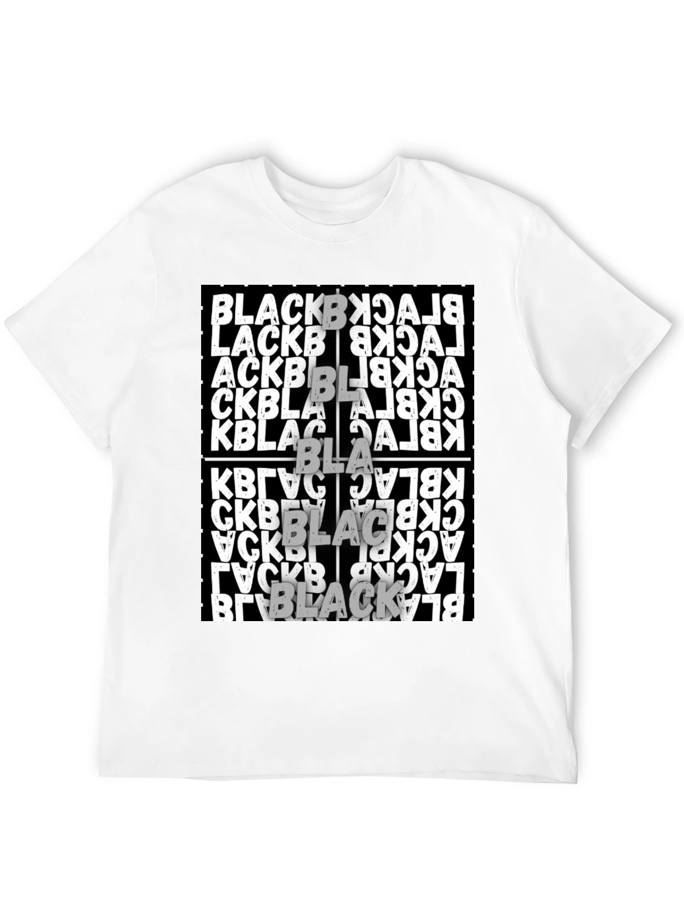 Black T-Shirt with Black Word Art Design