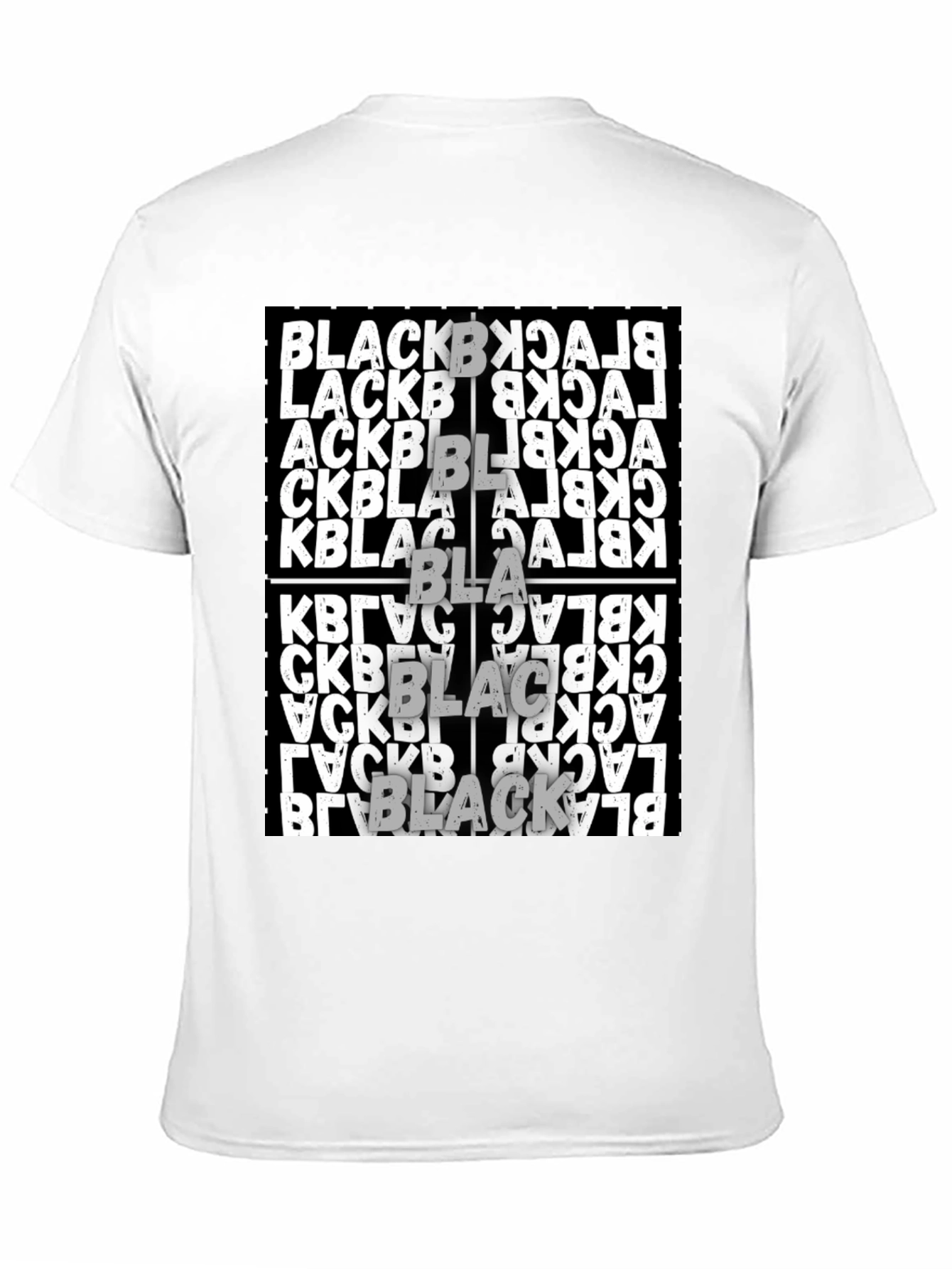 Black T-Shirt with Black Word Art Design