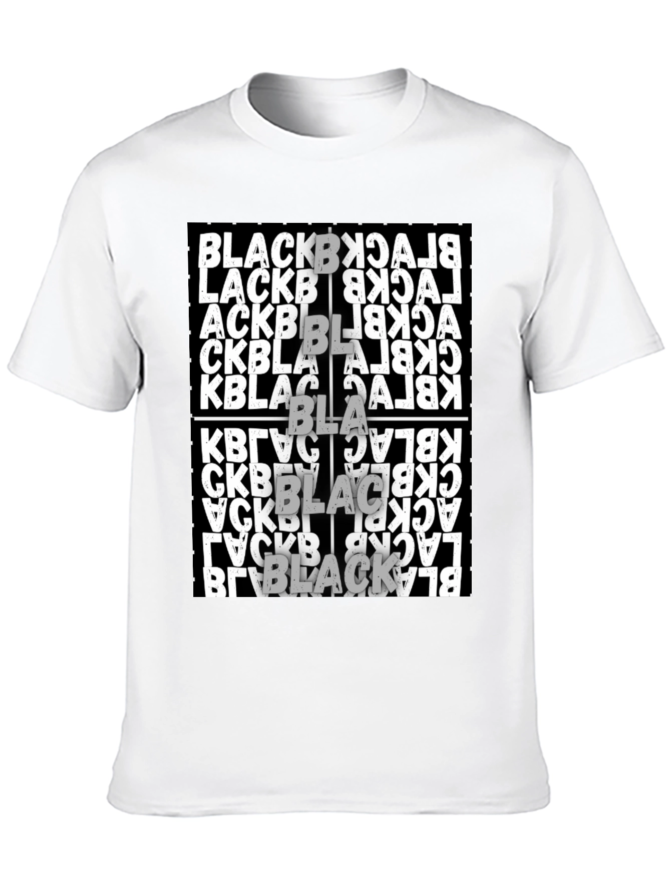 Black T-Shirt with Black Word Art Design