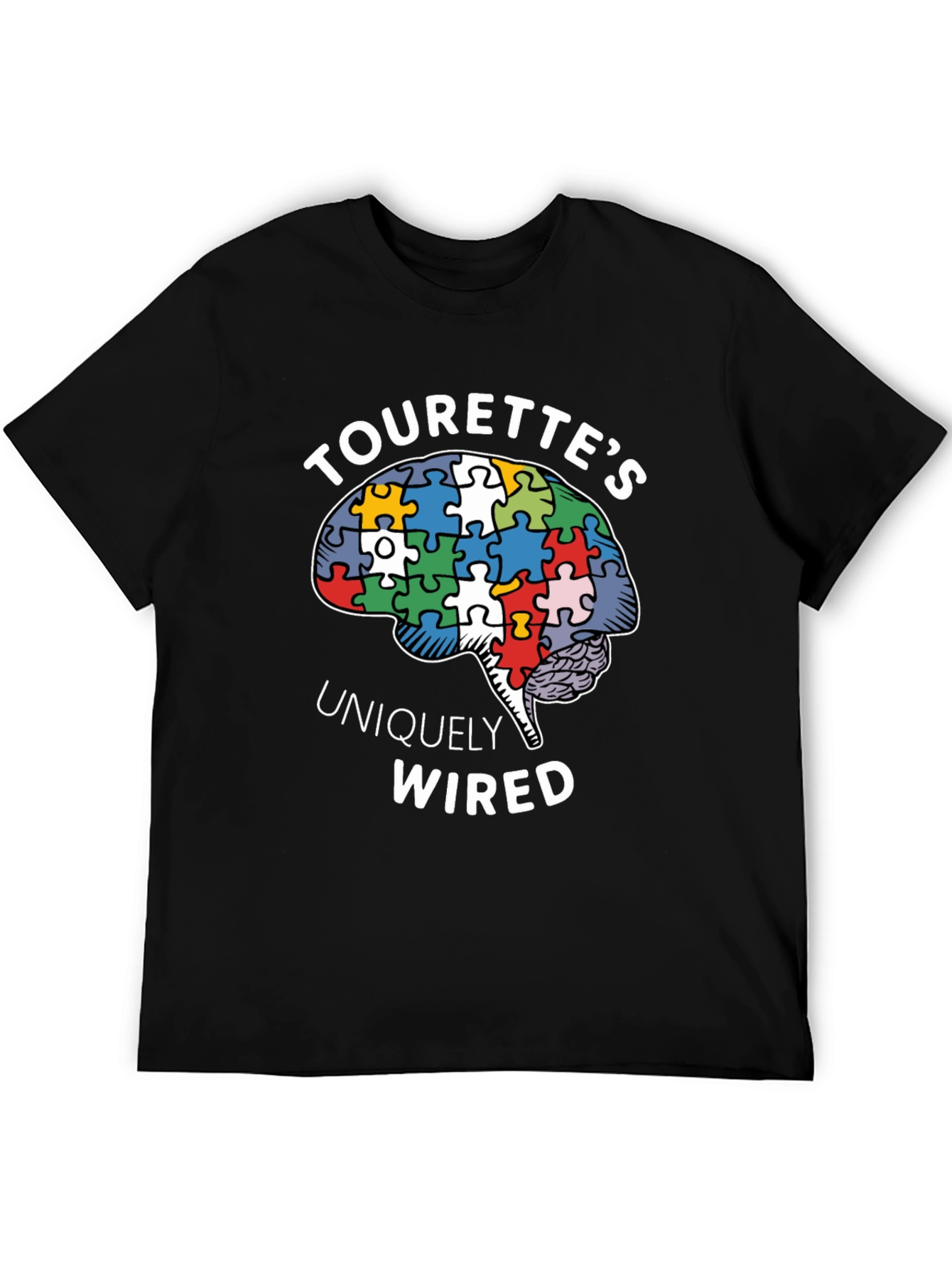 Tourettes Uniquely Wired Brain Puzzle Piece T-Shirt