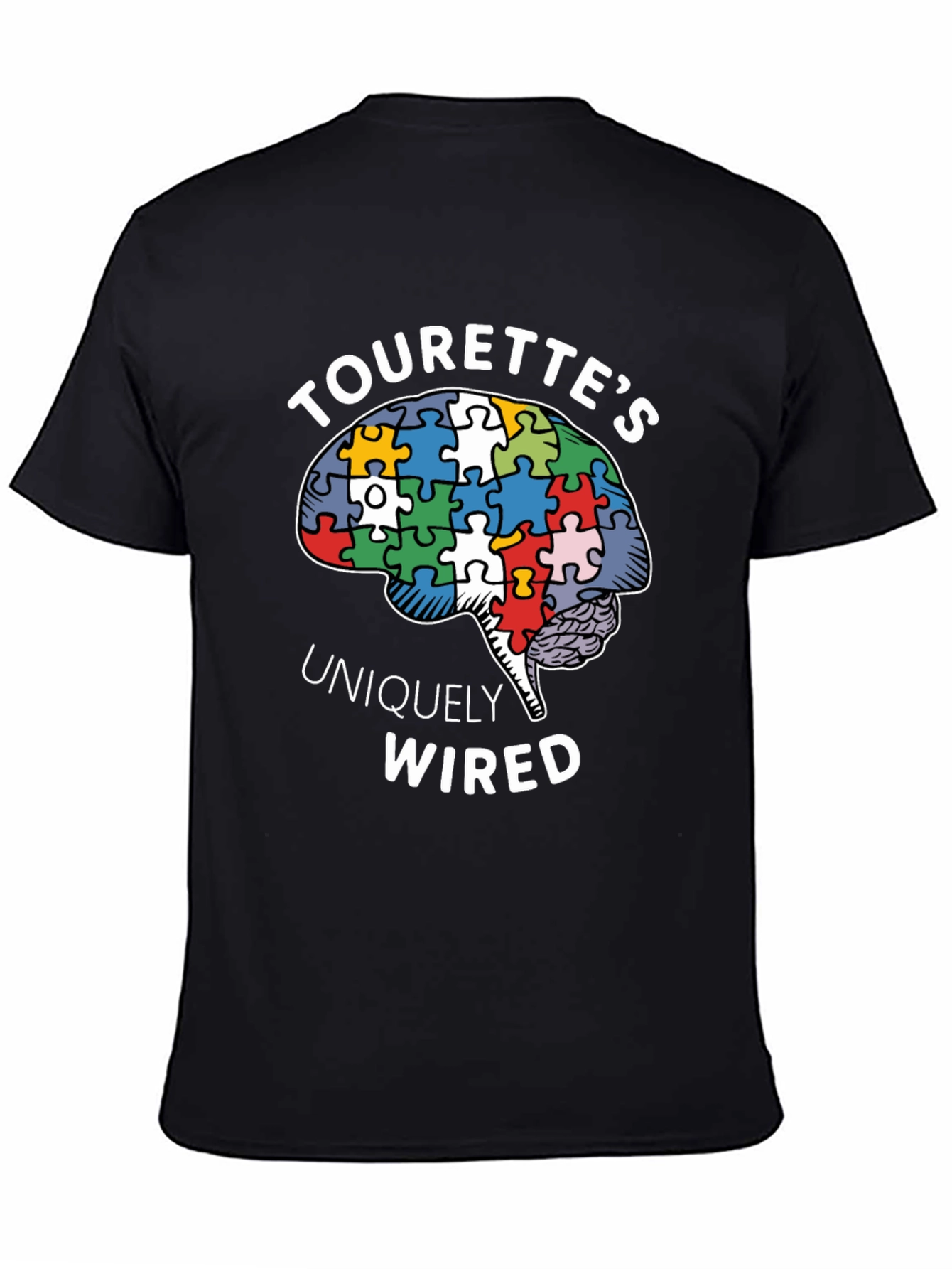 Tourettes Uniquely Wired Brain Puzzle Piece T-Shirt