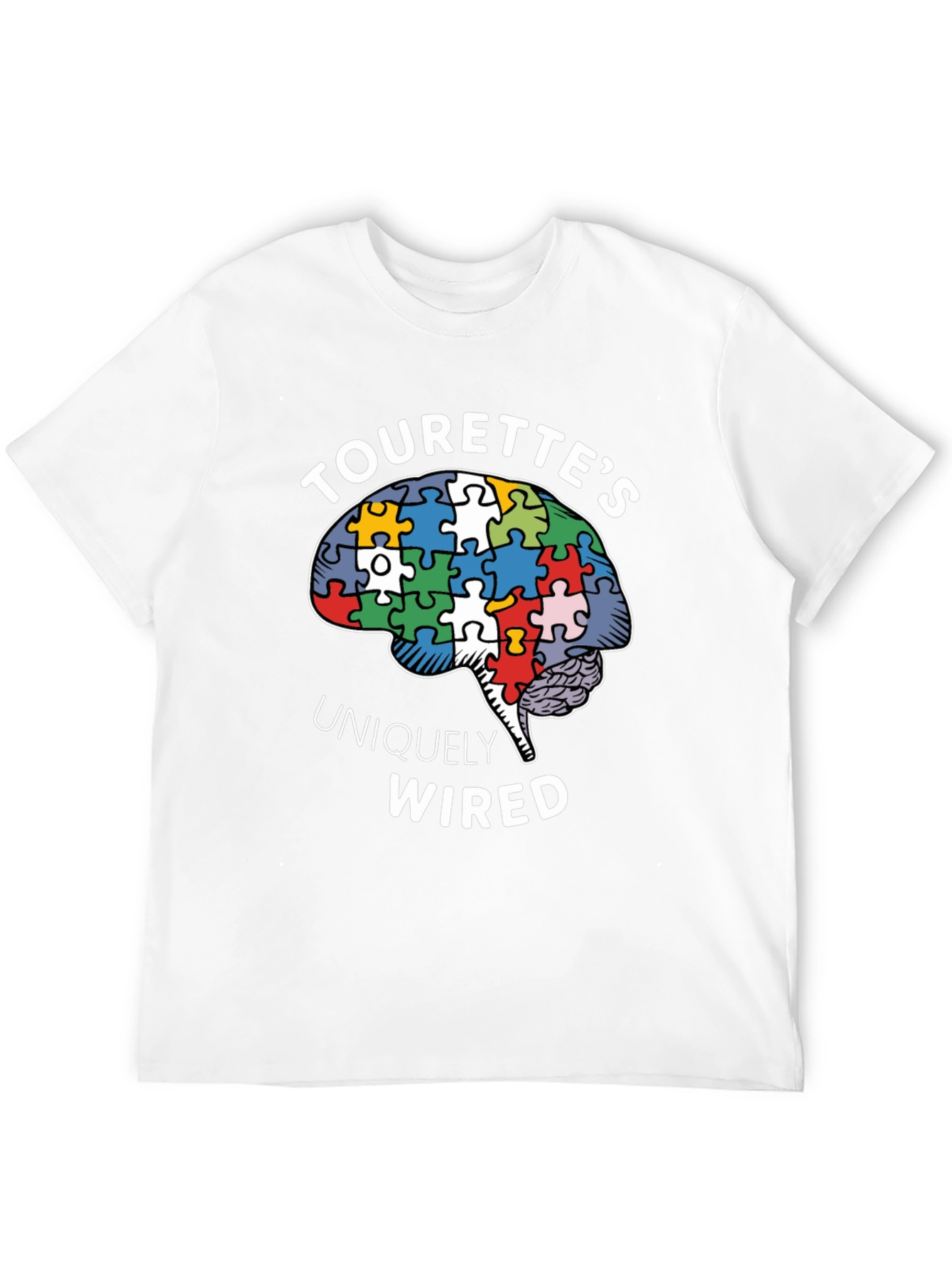 Tourettes Uniquely Wired Brain Puzzle Piece T-Shirt