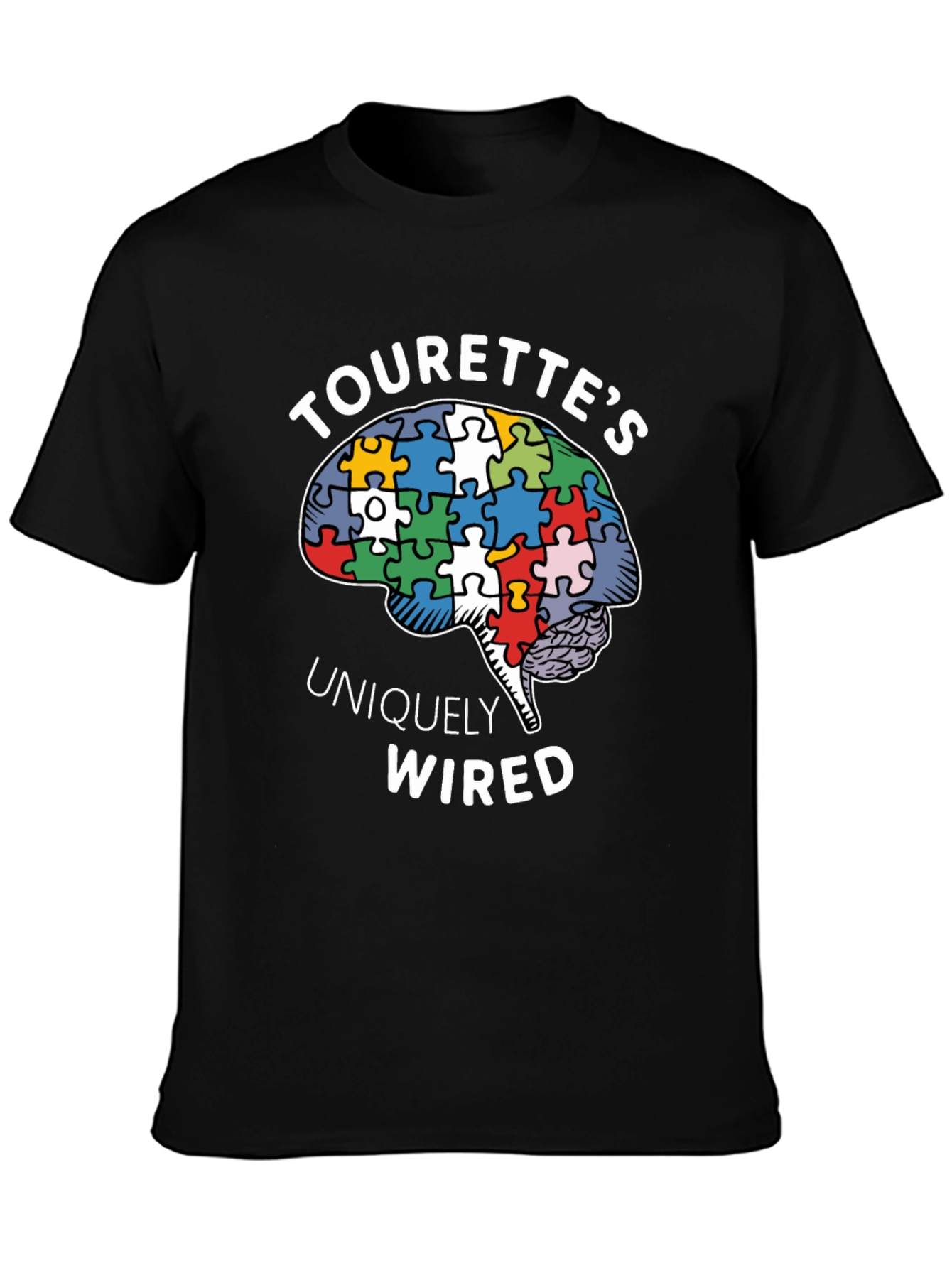 Tourettes Uniquely Wired Brain Puzzle Piece T-Shirt