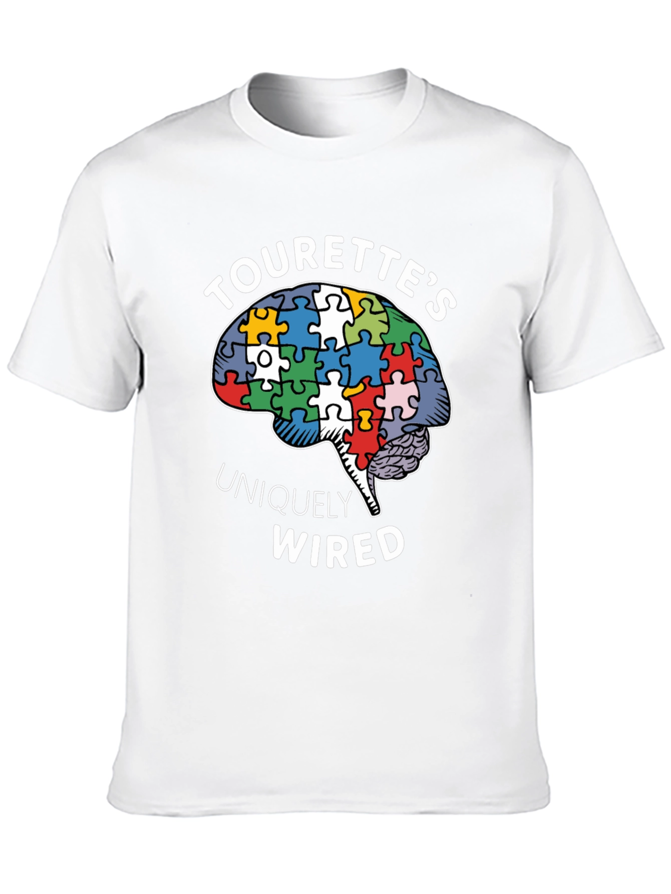 Tourettes Uniquely Wired Brain Puzzle Piece T-Shirt