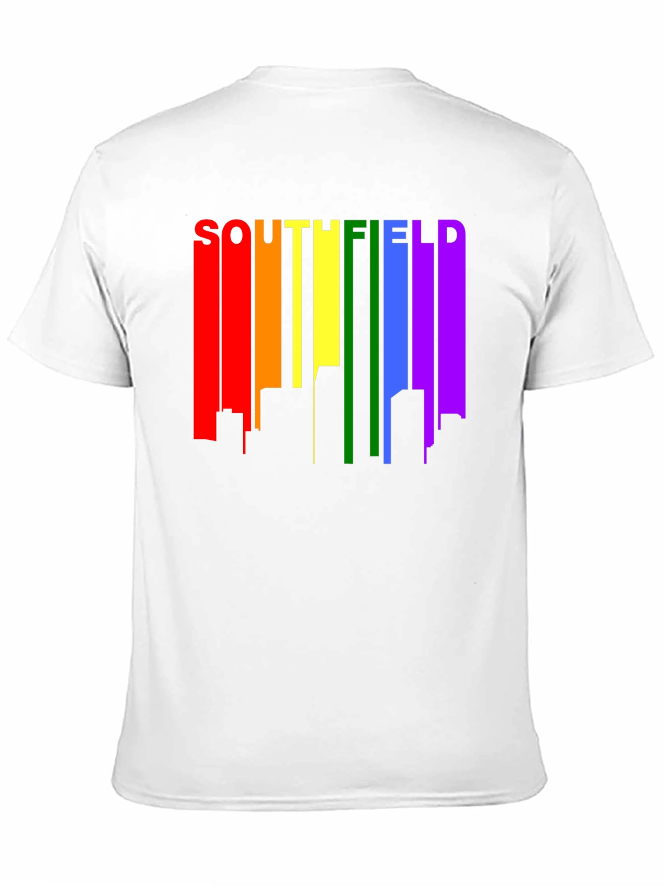 Southfield Pride Rainbow Skyline Black T-Shirt