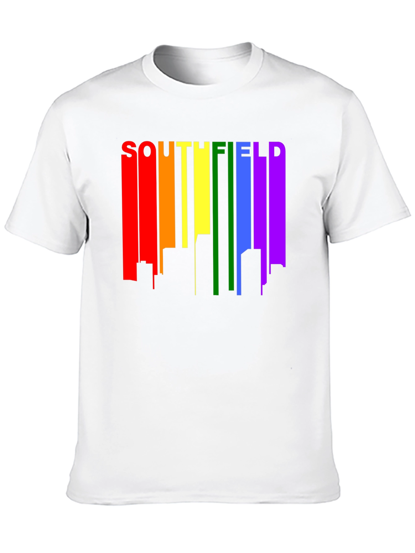 Southfield Pride Rainbow Skyline Black T-Shirt