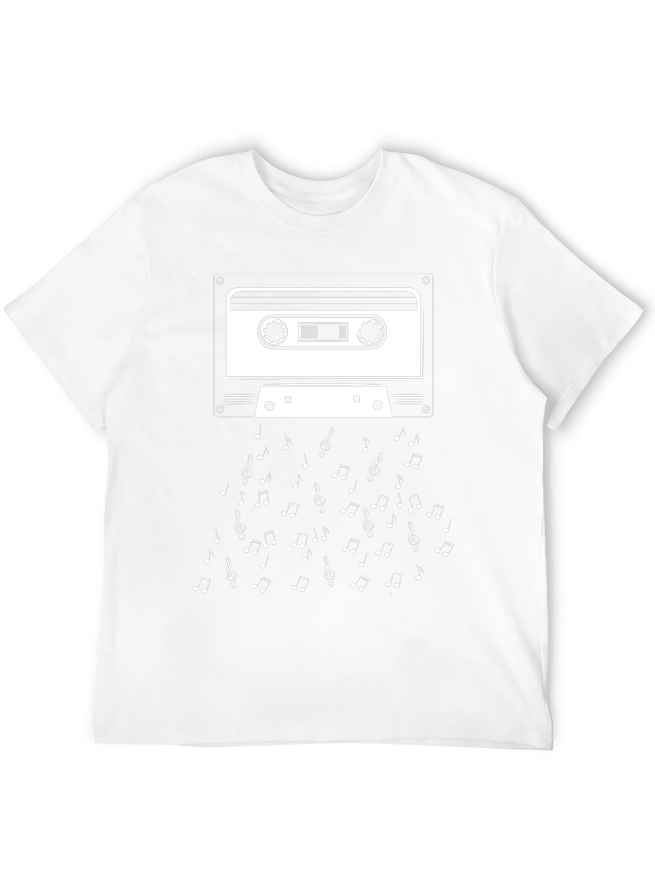 Retro Cassette Tape & Music Notes Graphic T-Shirt