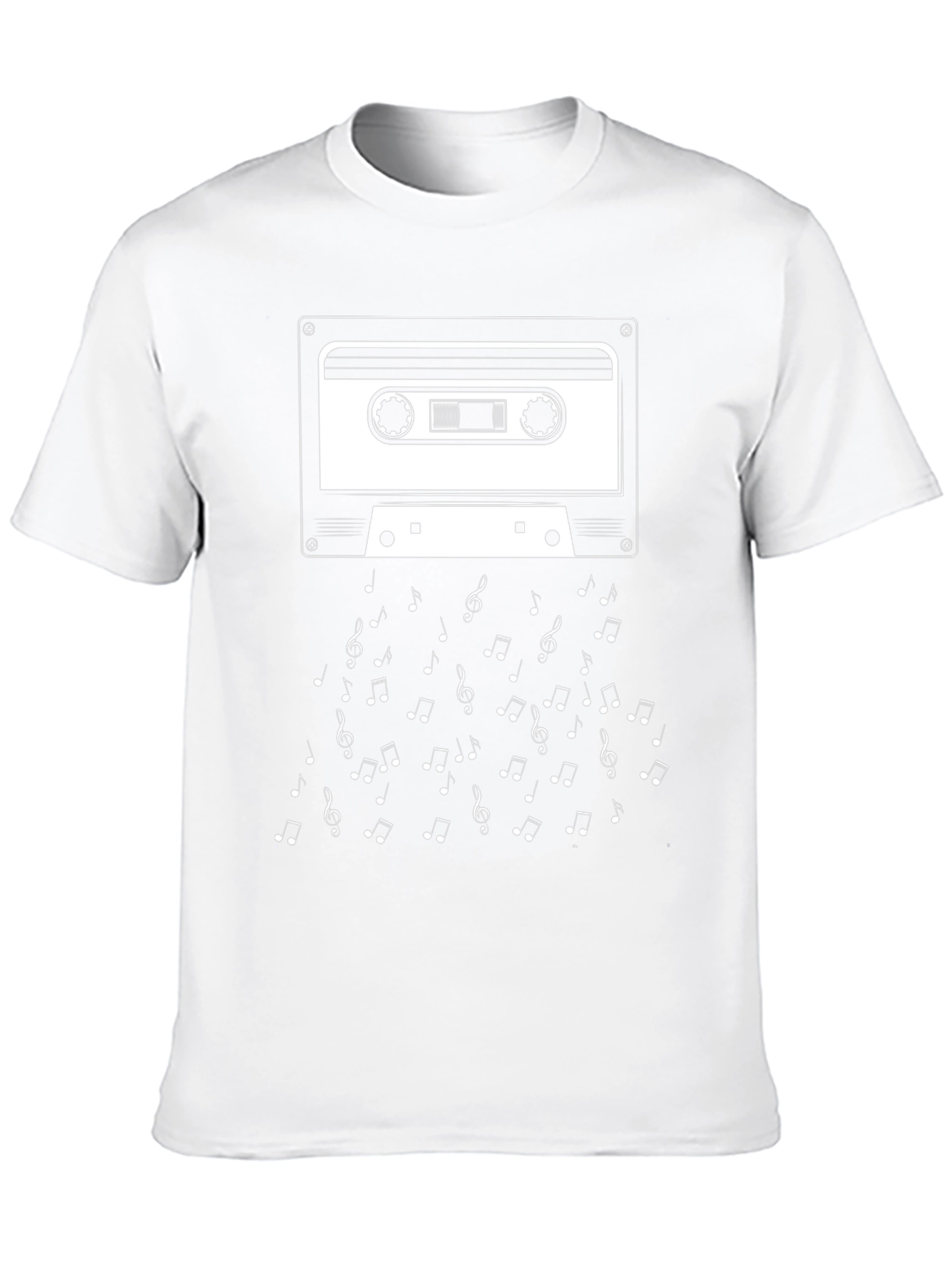 Retro Cassette Tape & Music Notes Graphic T-Shirt