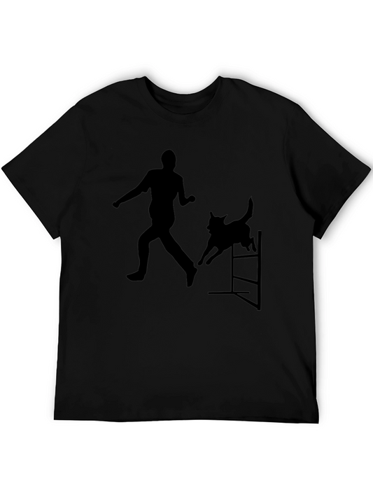 Dog Agility T-Shirt - Black Silhouette Design