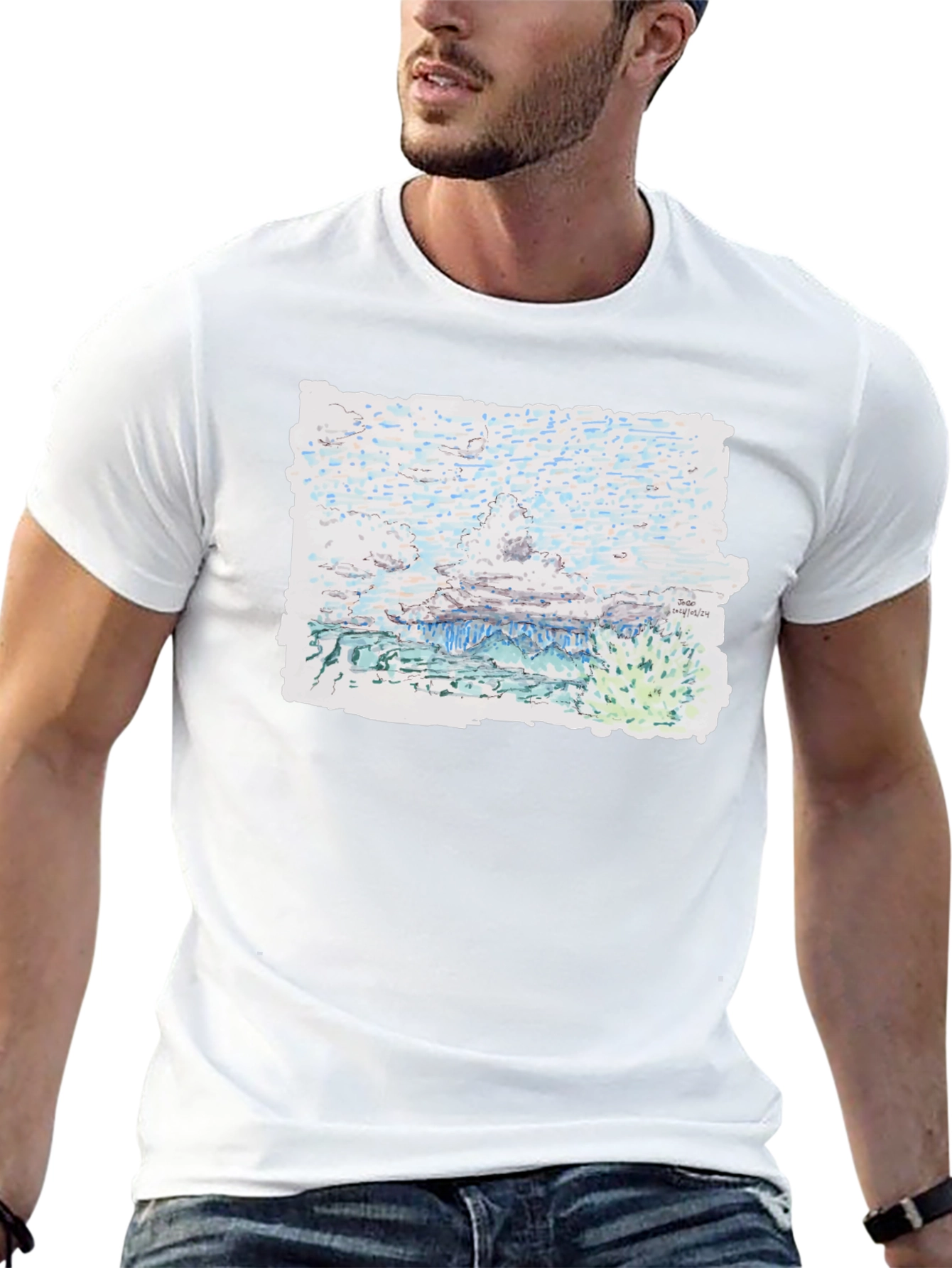 Artistic Landscape Print Tee
