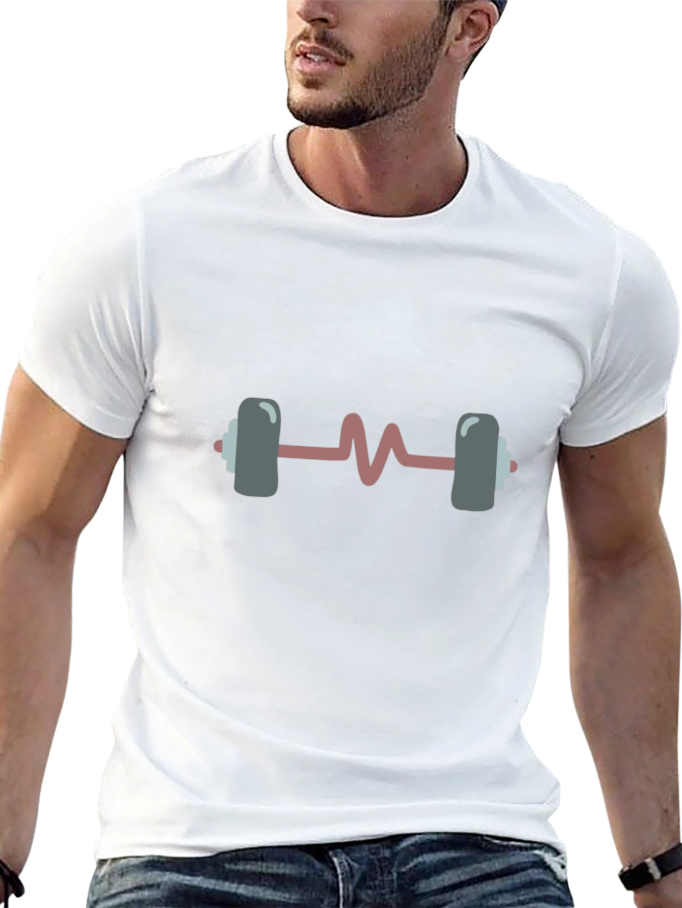 Heartbeat Barbell T-Shirt - Gym Life