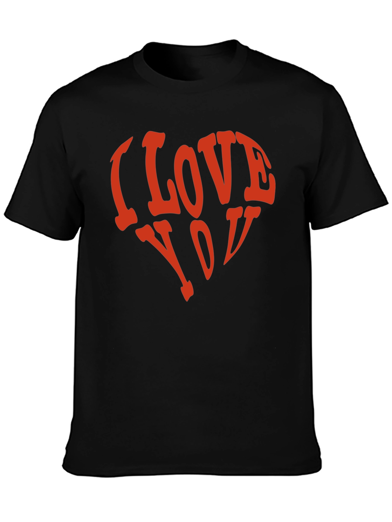I Love You Heart Graphic T-Shirt - Black