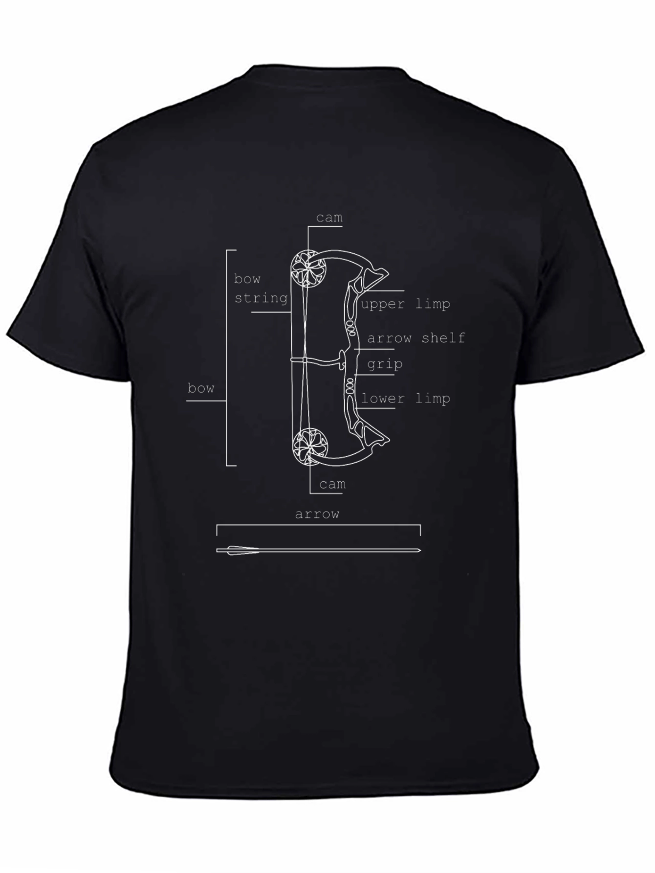 Archery Bow and Arrow Diagram T-Shirt
