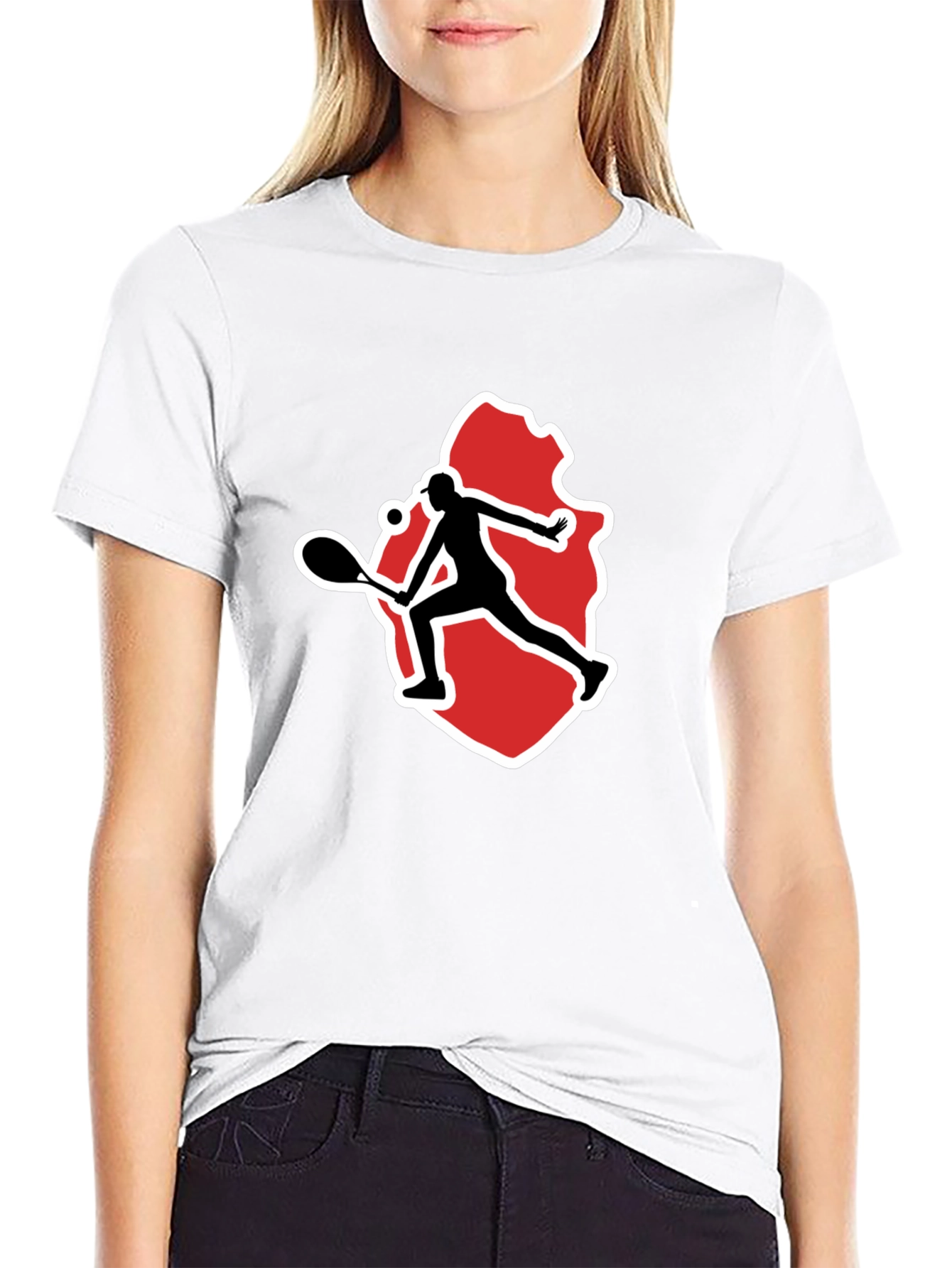 Tennis Player Graphic Tee - Black