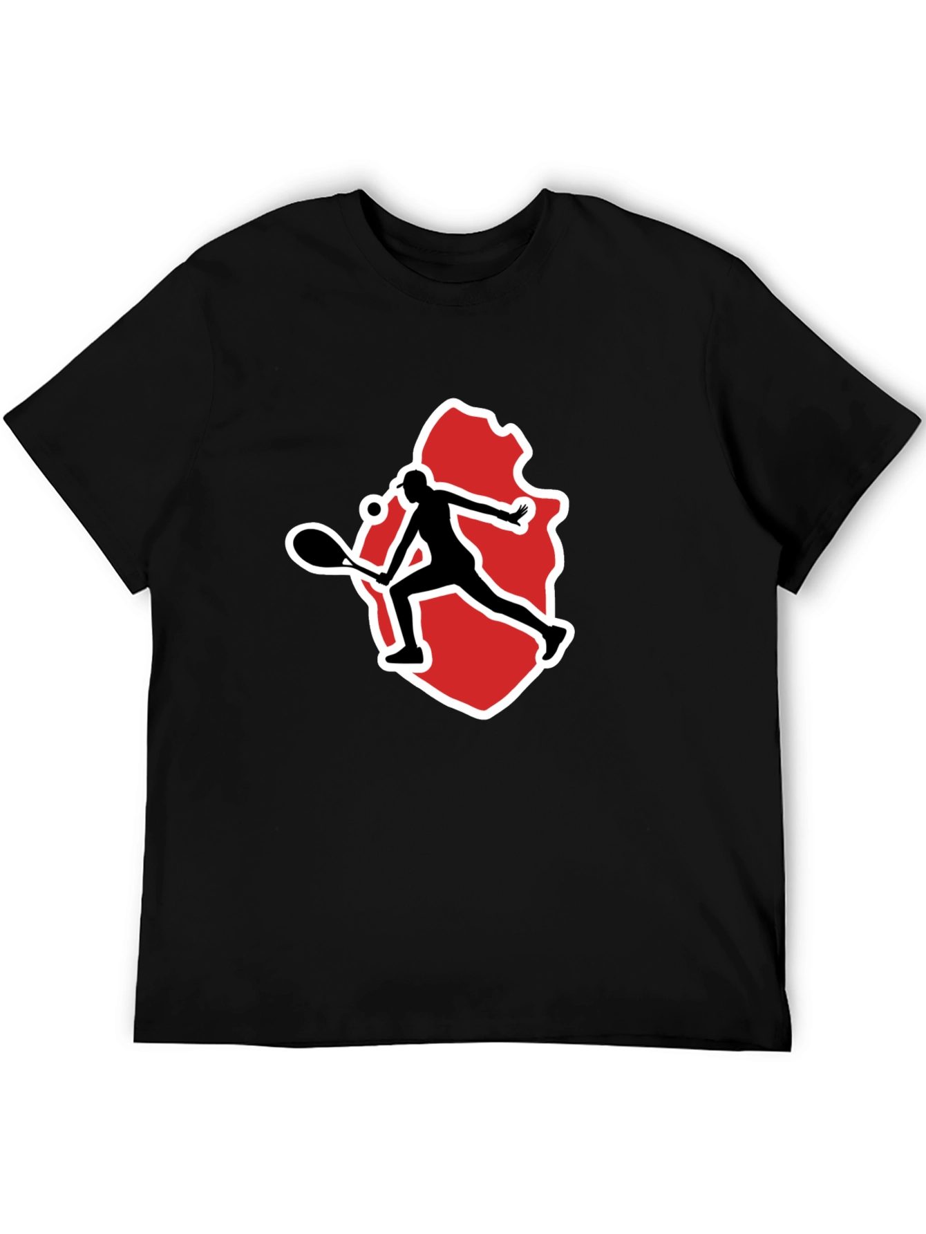 Tennis Player Graphic Tee - Black