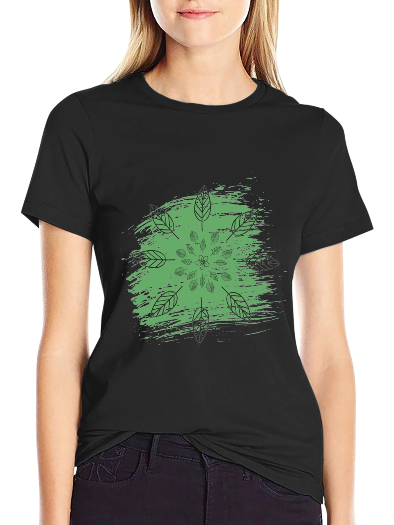 Nature Mandala Graphic Black T-Shirt