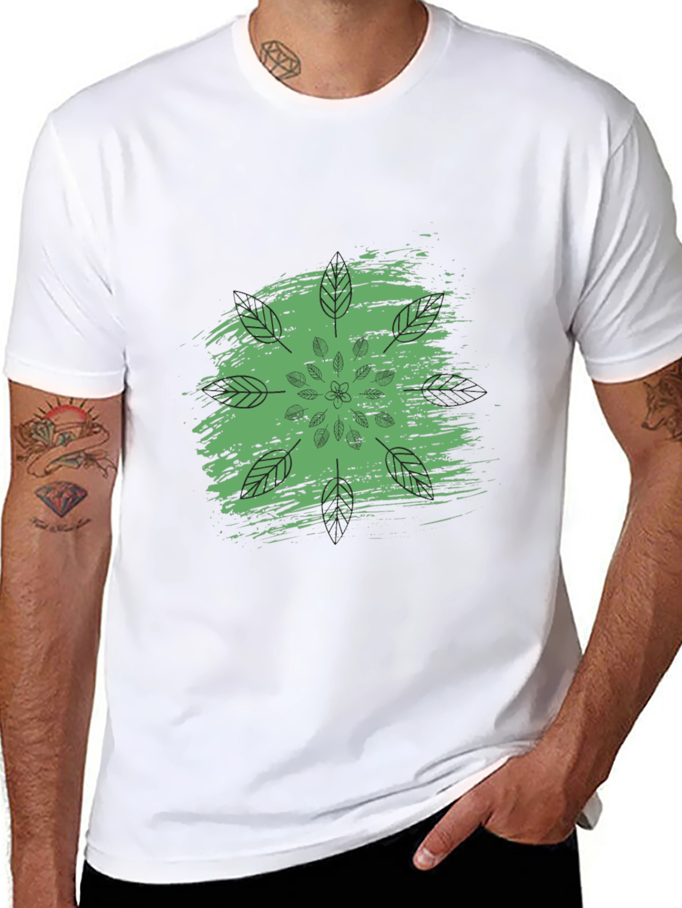 Nature Mandala Graphic Black T-Shirt