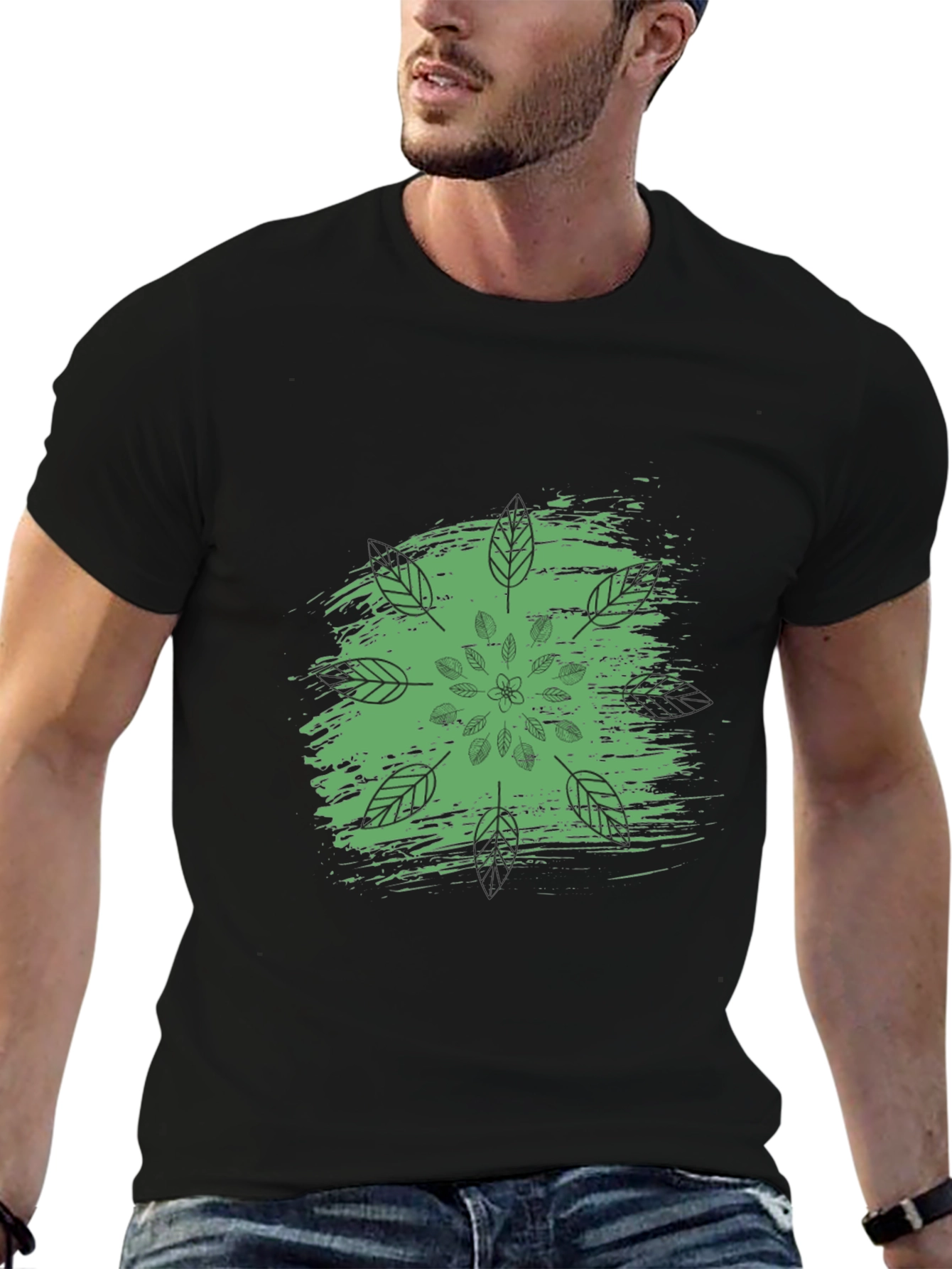 Nature Mandala Graphic Black T-Shirt