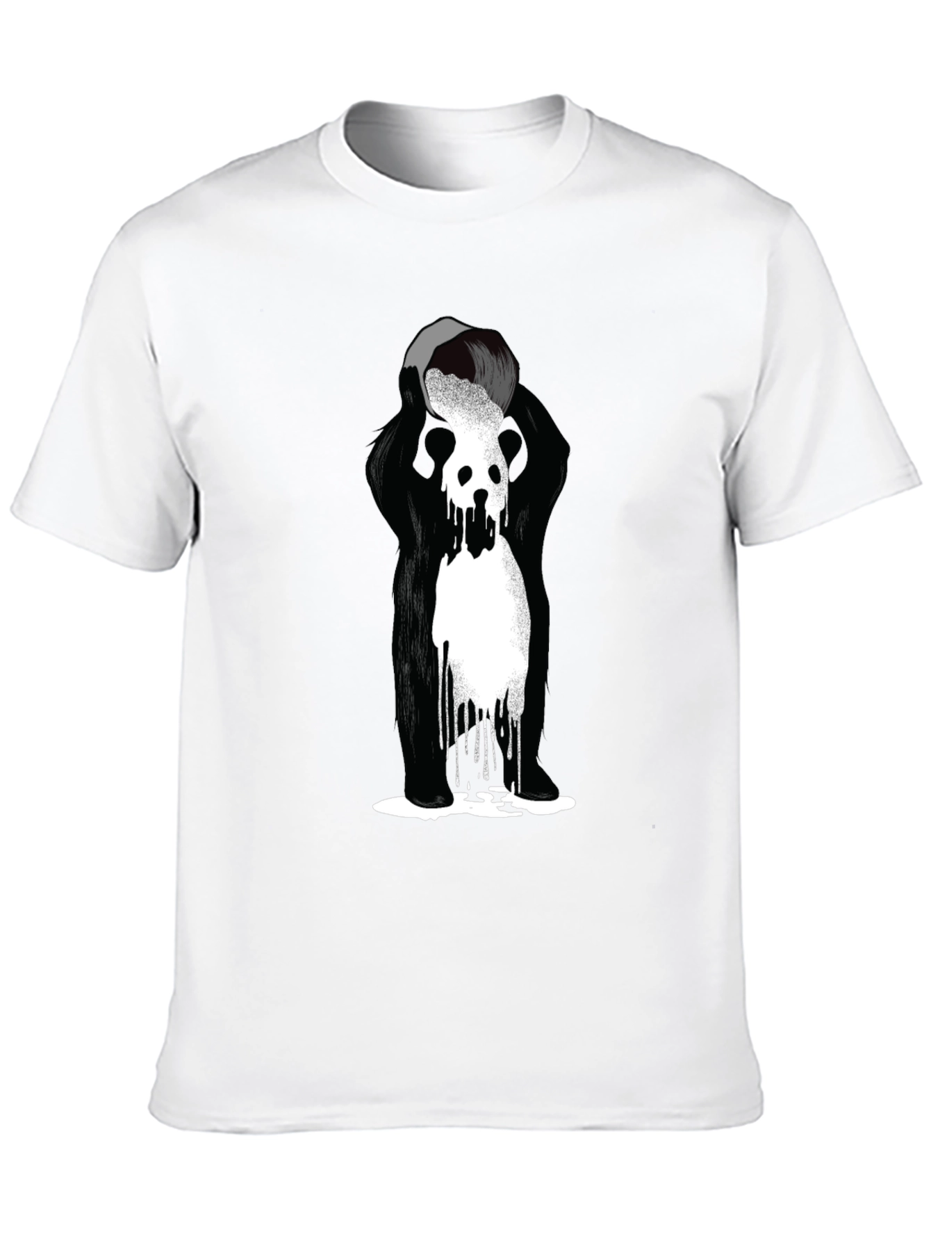 Abstract Graphic Tee - Black Cotton Blend T-Shirt