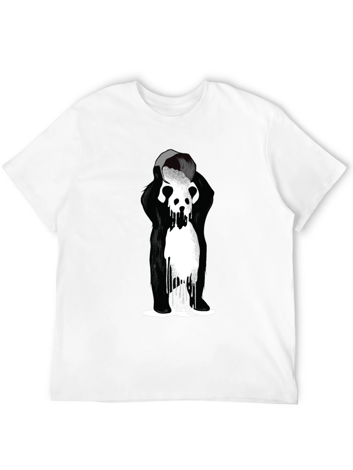 Abstract Graphic Tee - Black Cotton Blend T-Shirt