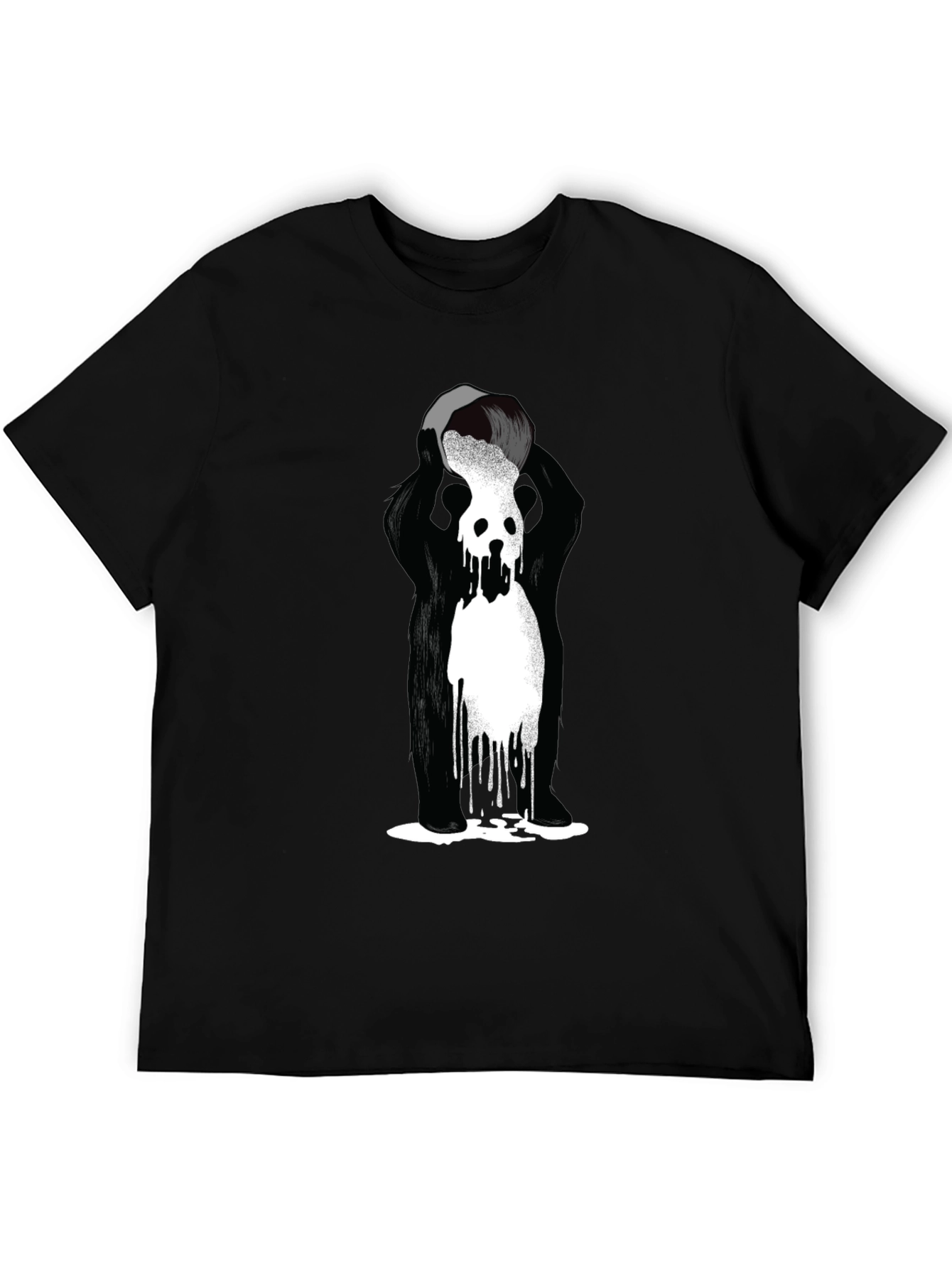Abstract Graphic Tee - Black Cotton Blend T-Shirt