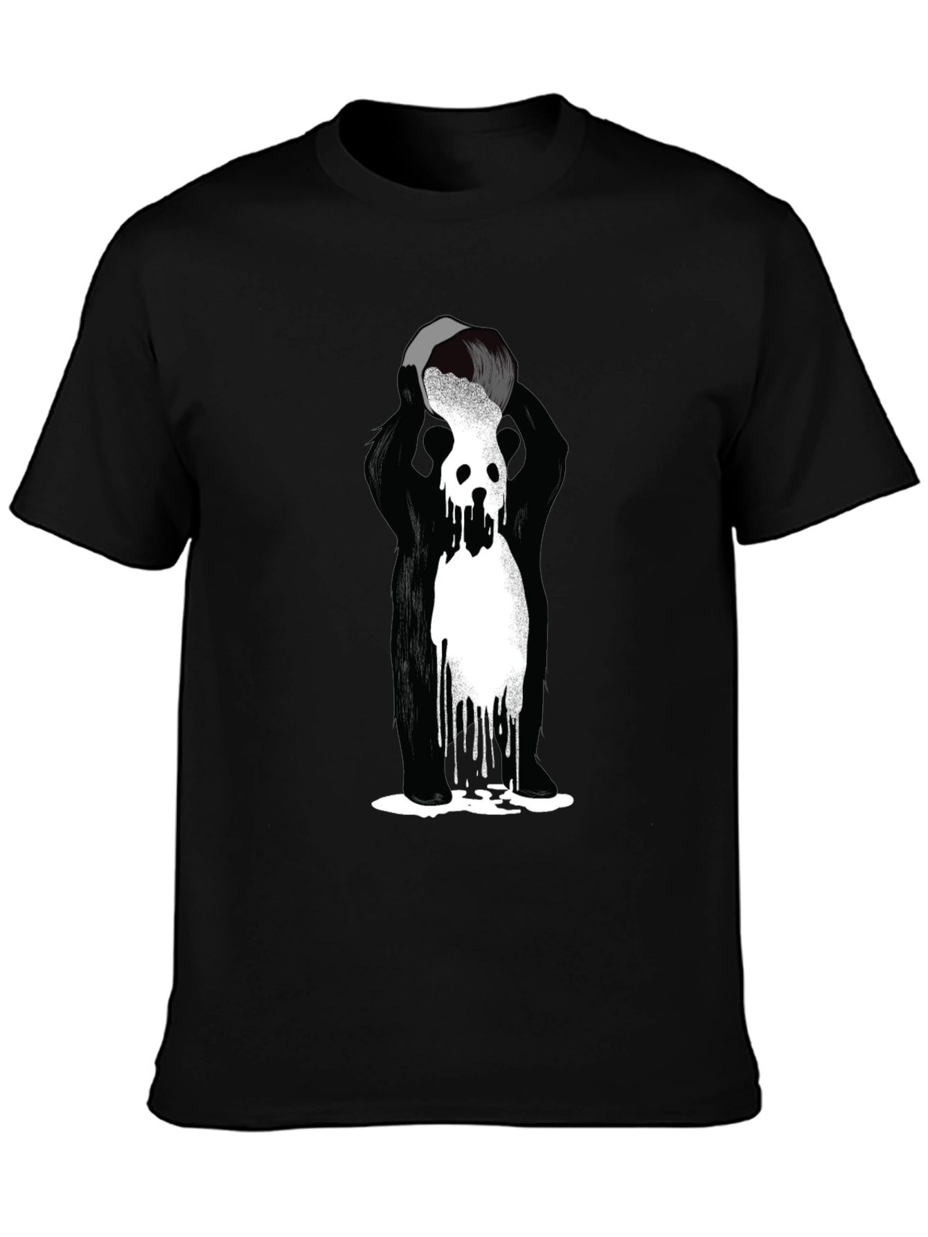 Abstract Graphic Tee - Black Cotton Blend T-Shirt