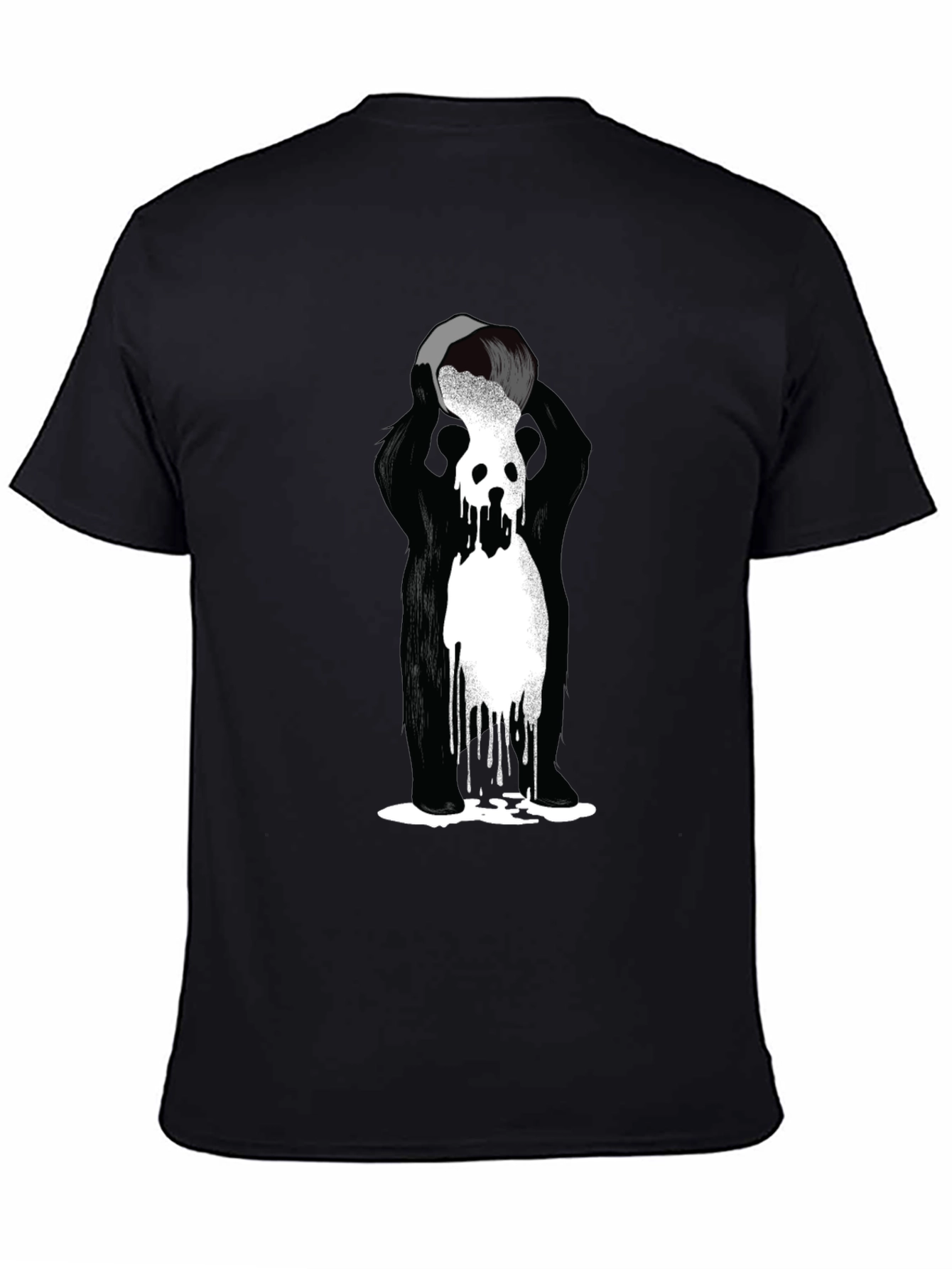 Abstract Graphic Tee - Black Cotton Blend T-Shirt