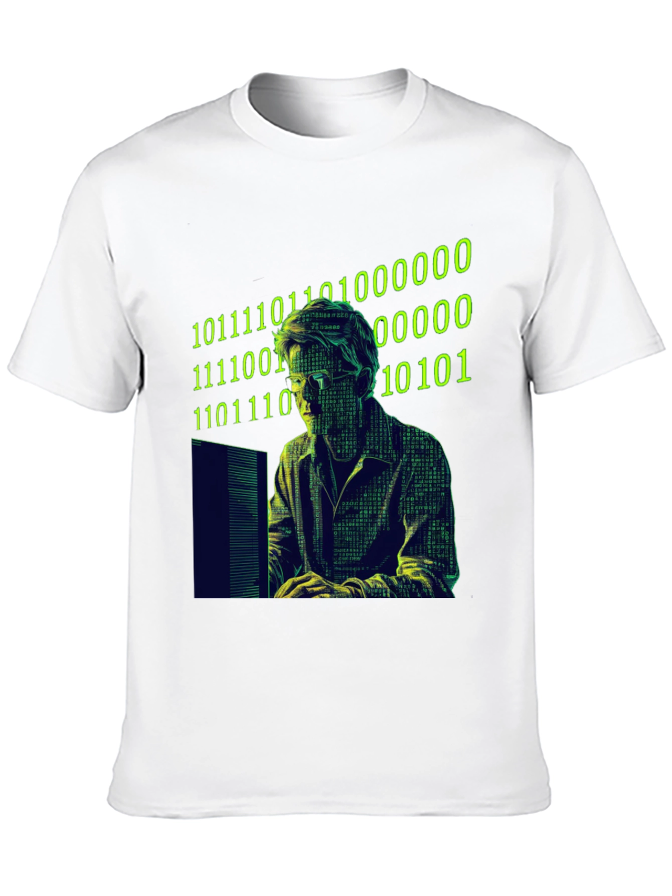 Hacker Code Graphic T-Shirt - Black Novelty Tee