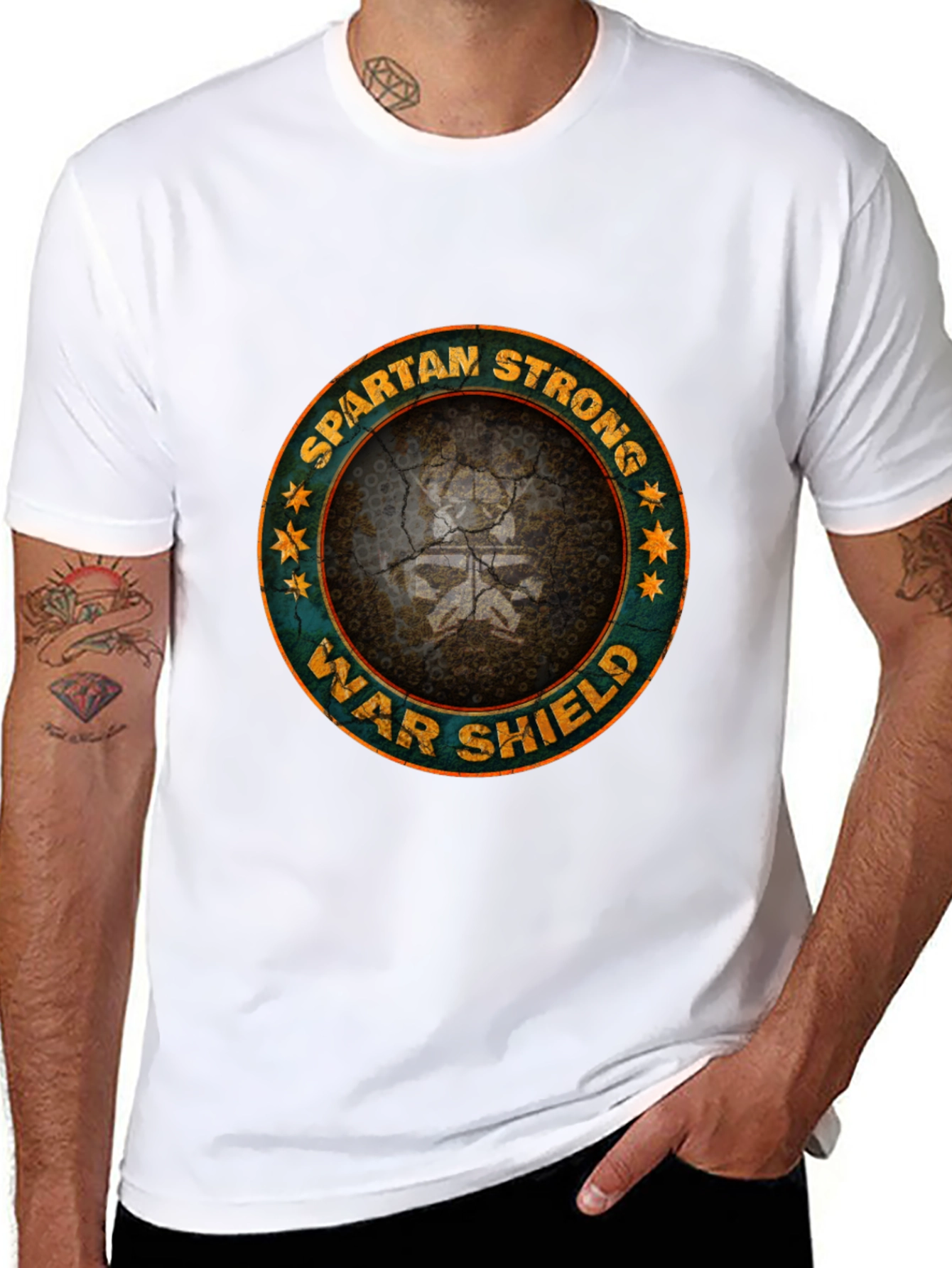 Spartan Strong War Shield T-Shirt