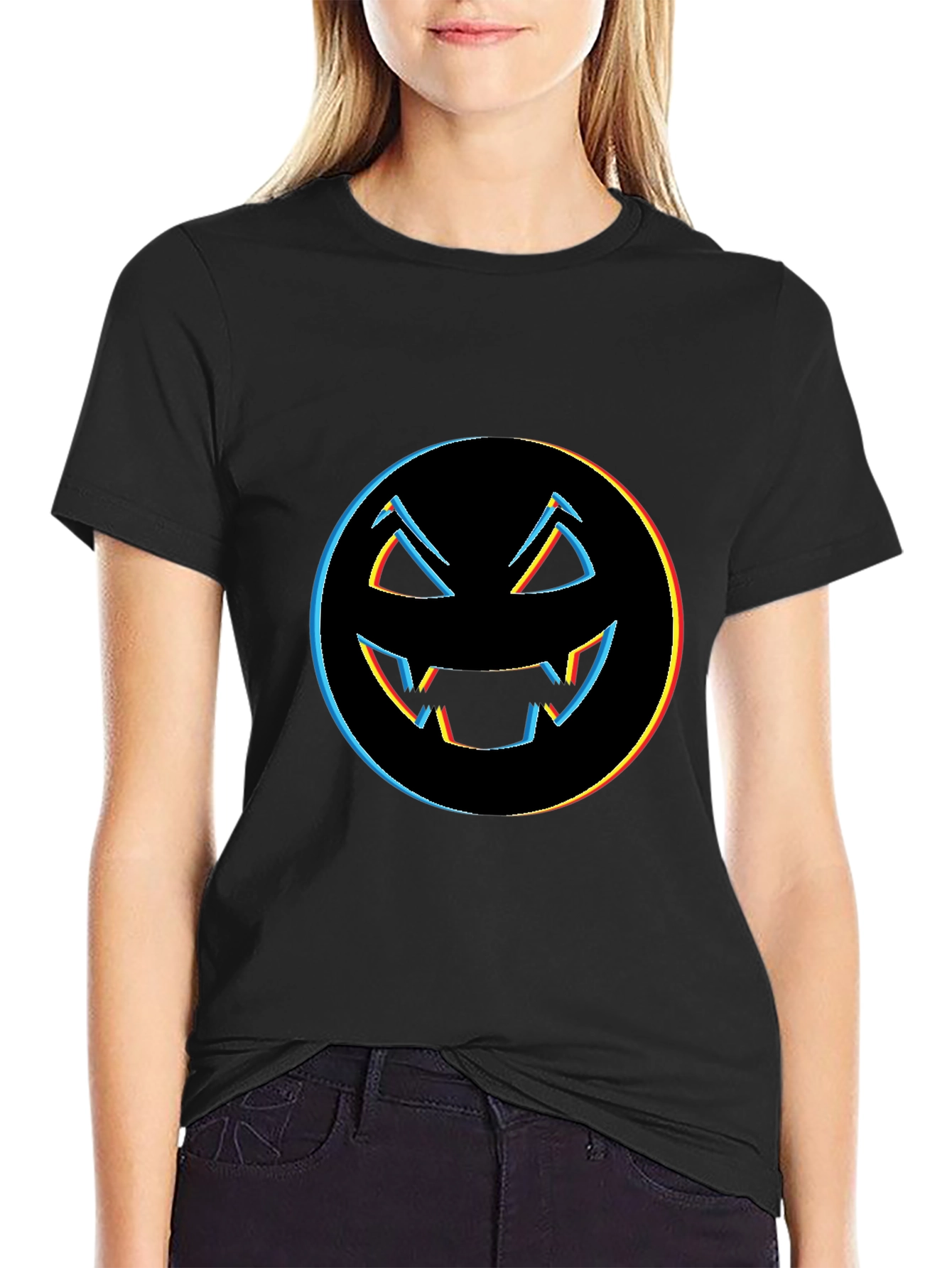 Halloween Pumpkin Face Graphic Tee
