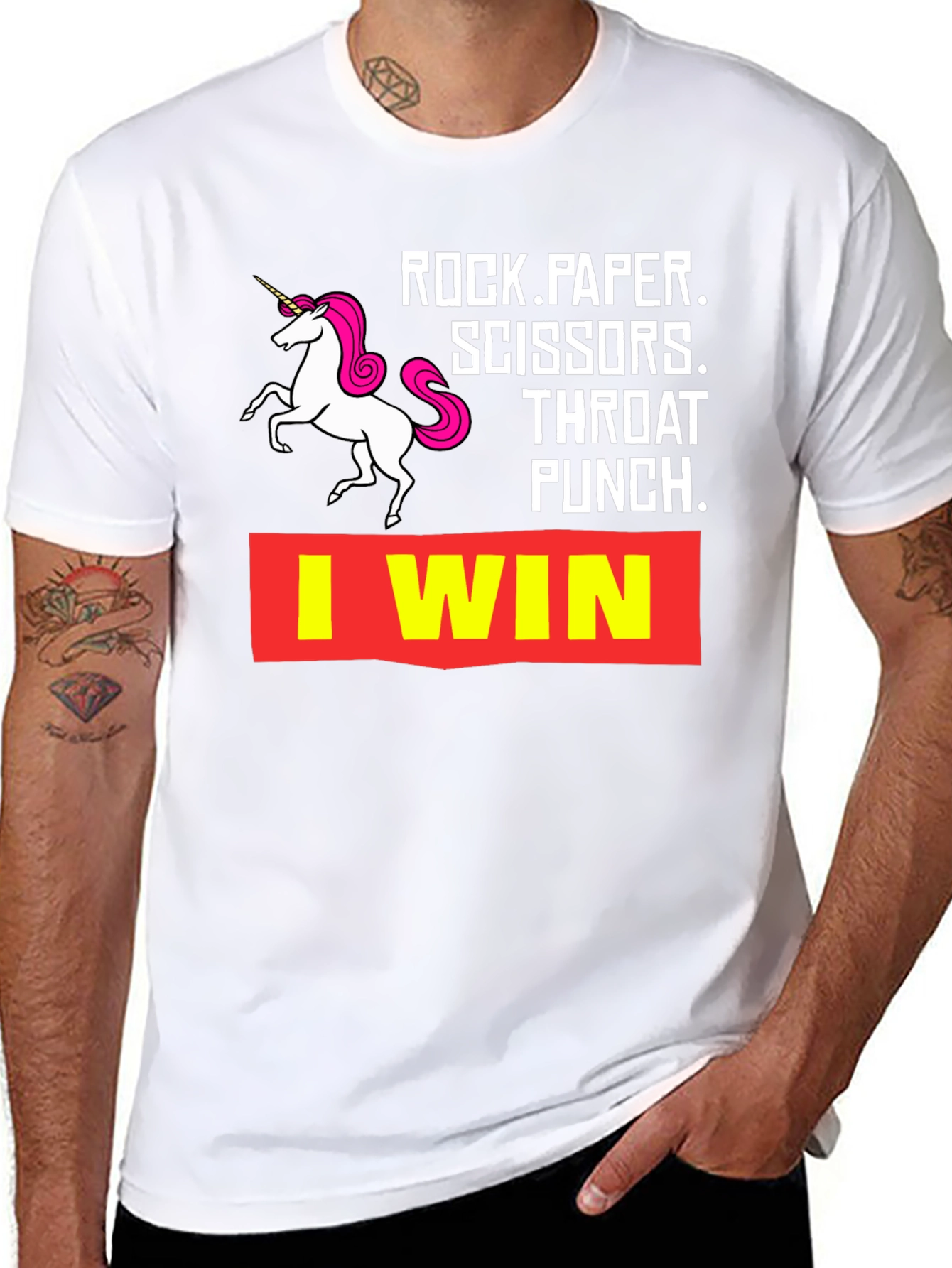 Rock Paper Scissors Throat Punch I Win T-Shirt