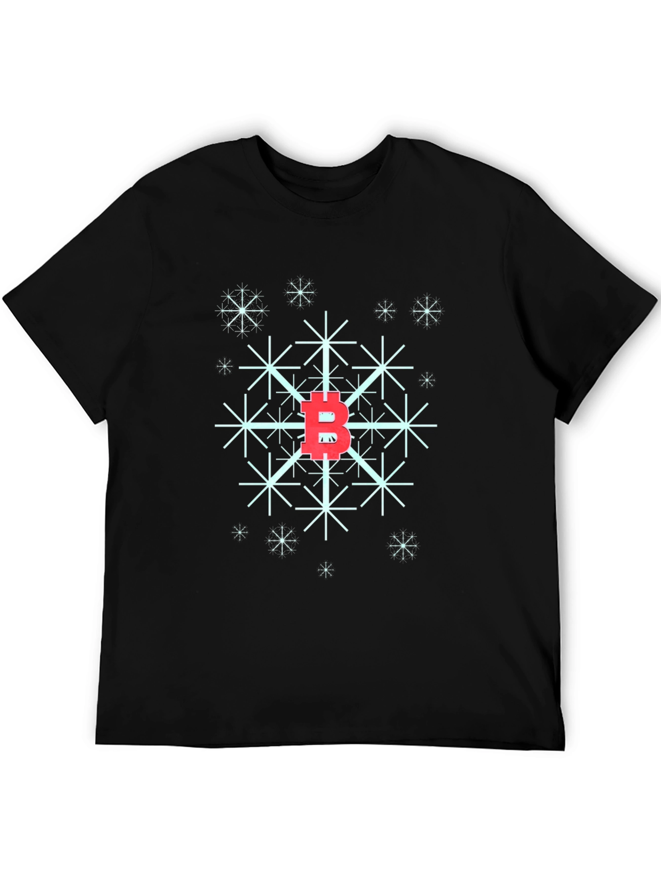 Bitcoin Snowflake Black T-Shirt
