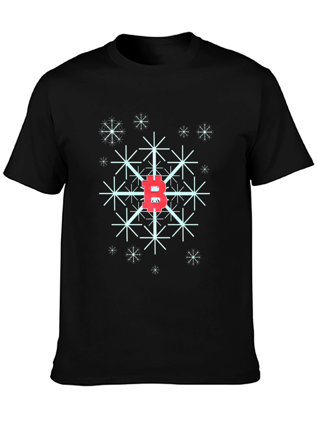 Bitcoin Snowflake Black T-Shirt