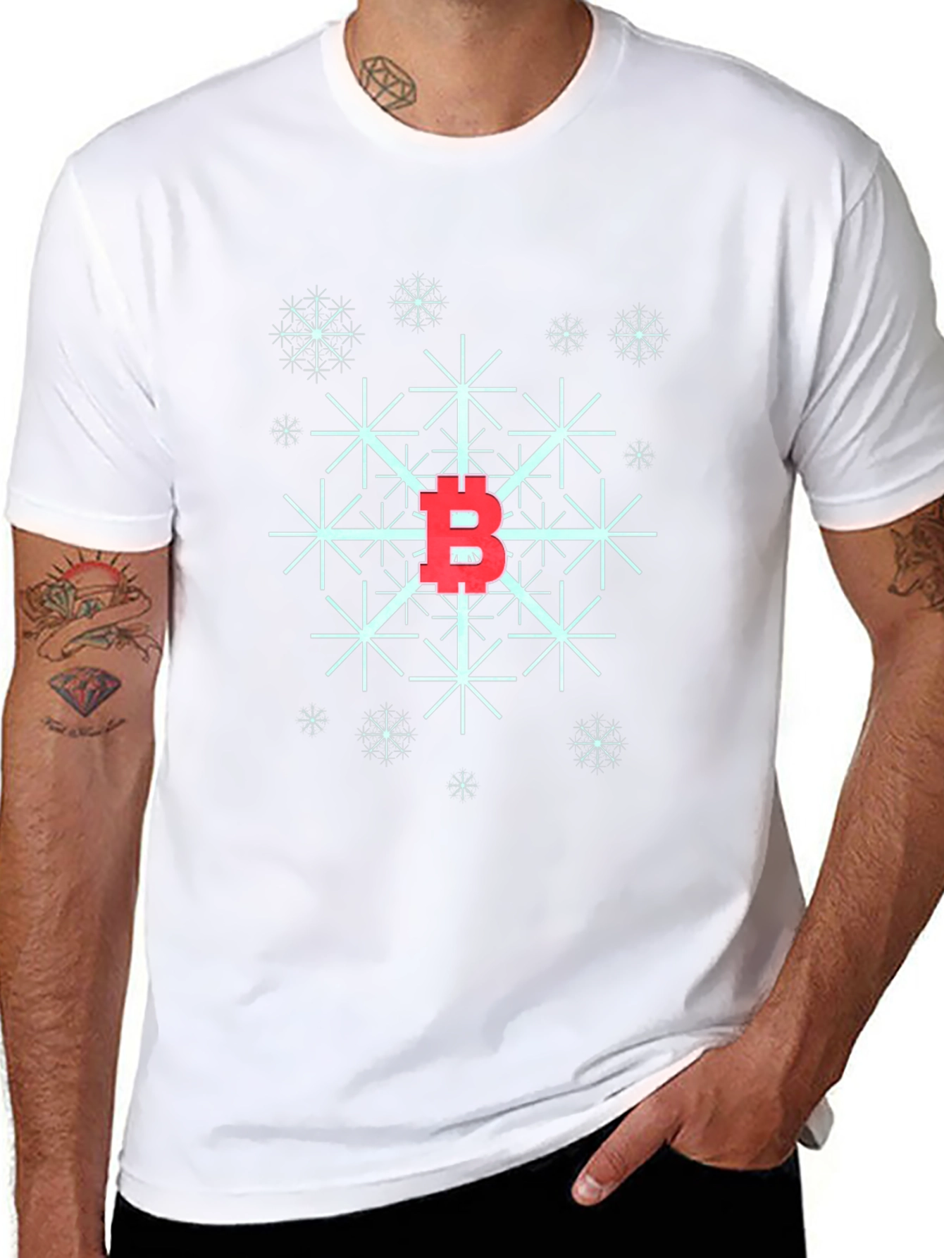 Bitcoin Snowflake Black T-Shirt