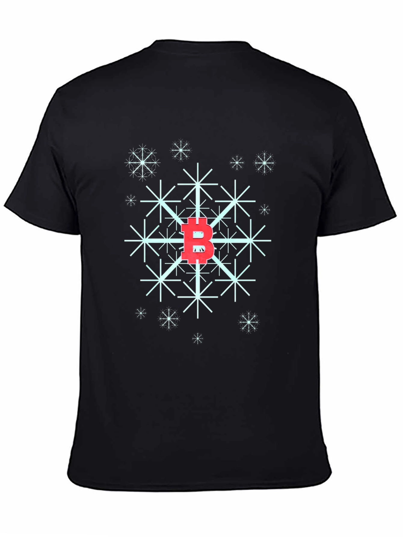 Bitcoin Snowflake Black T-Shirt